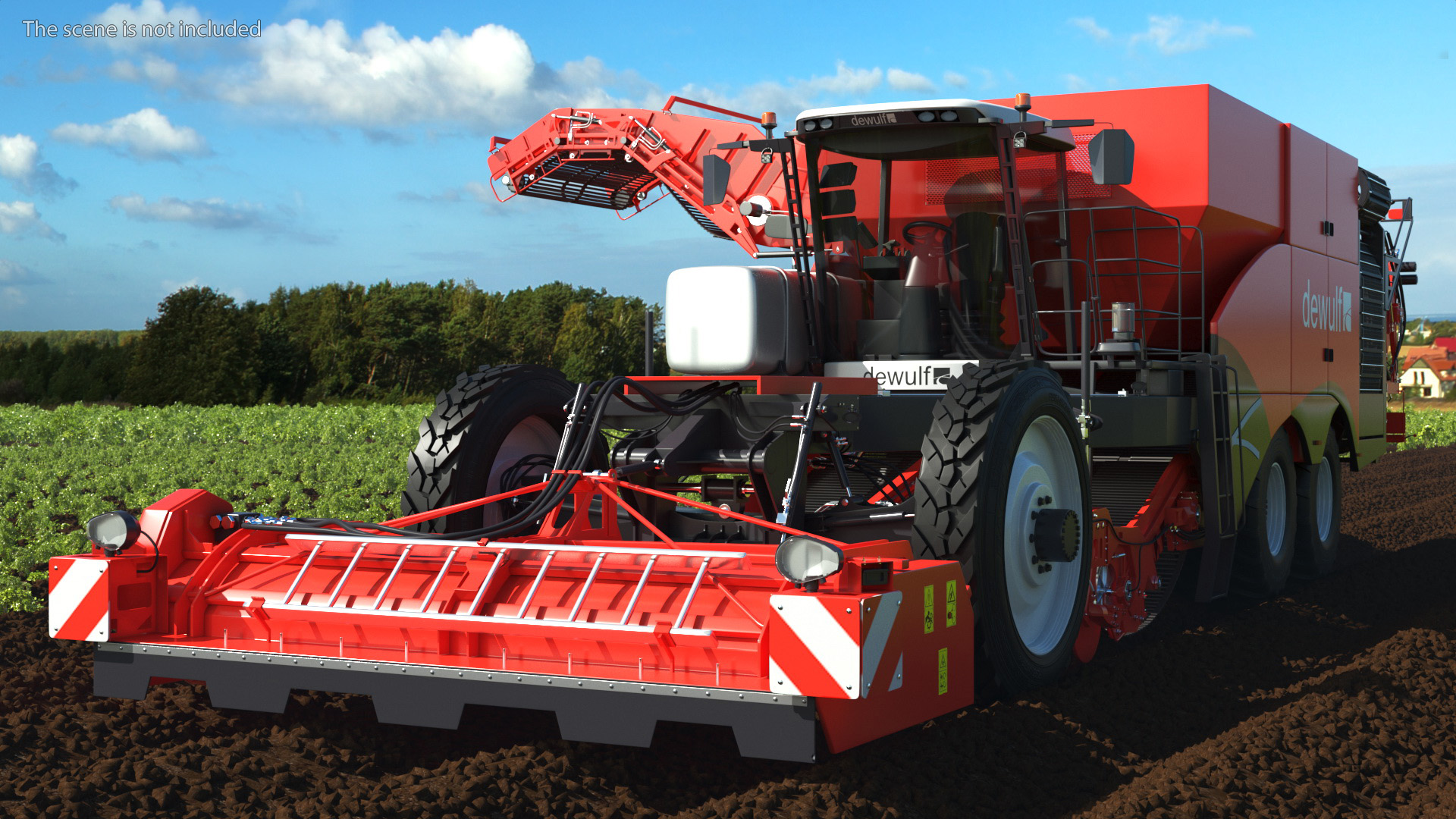 Dewulf Enduro 4-Row Harvester 3D model