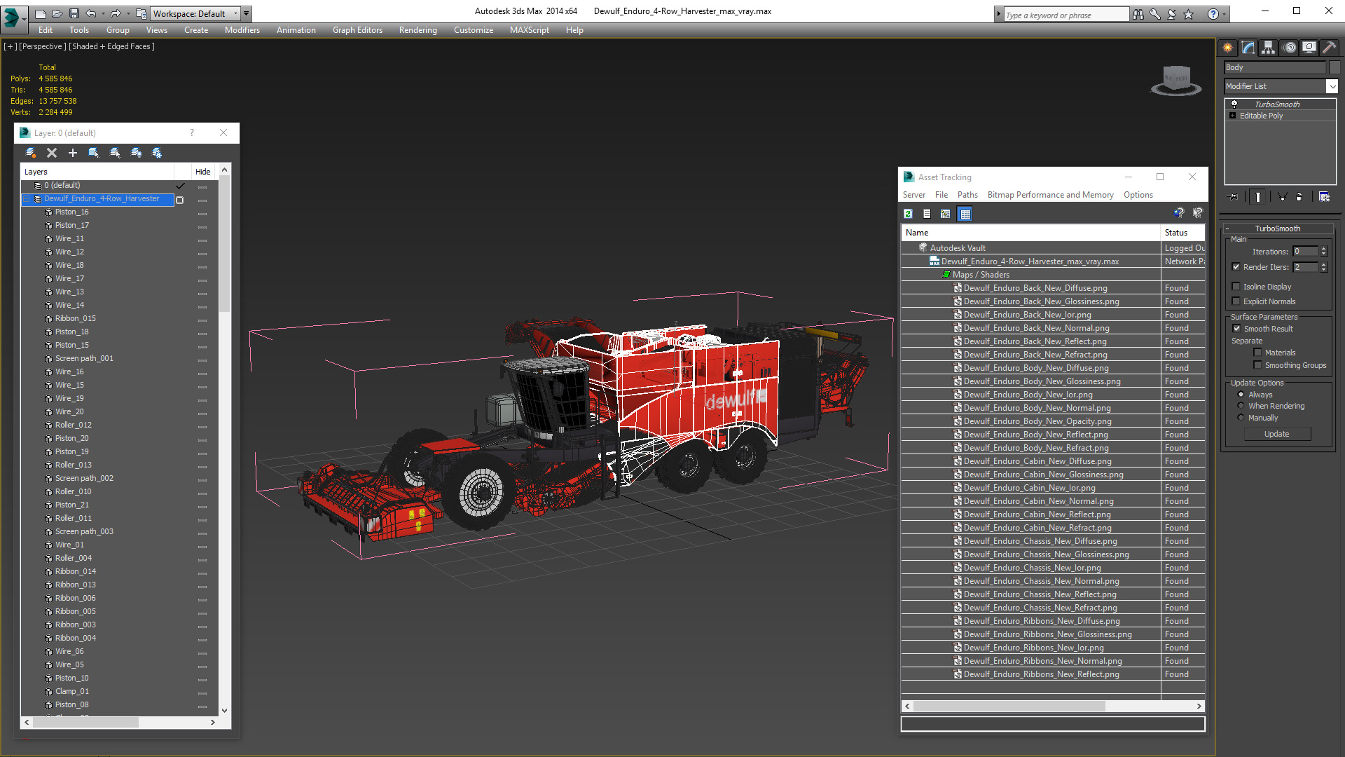 Dewulf Enduro 4-Row Harvester 3D model