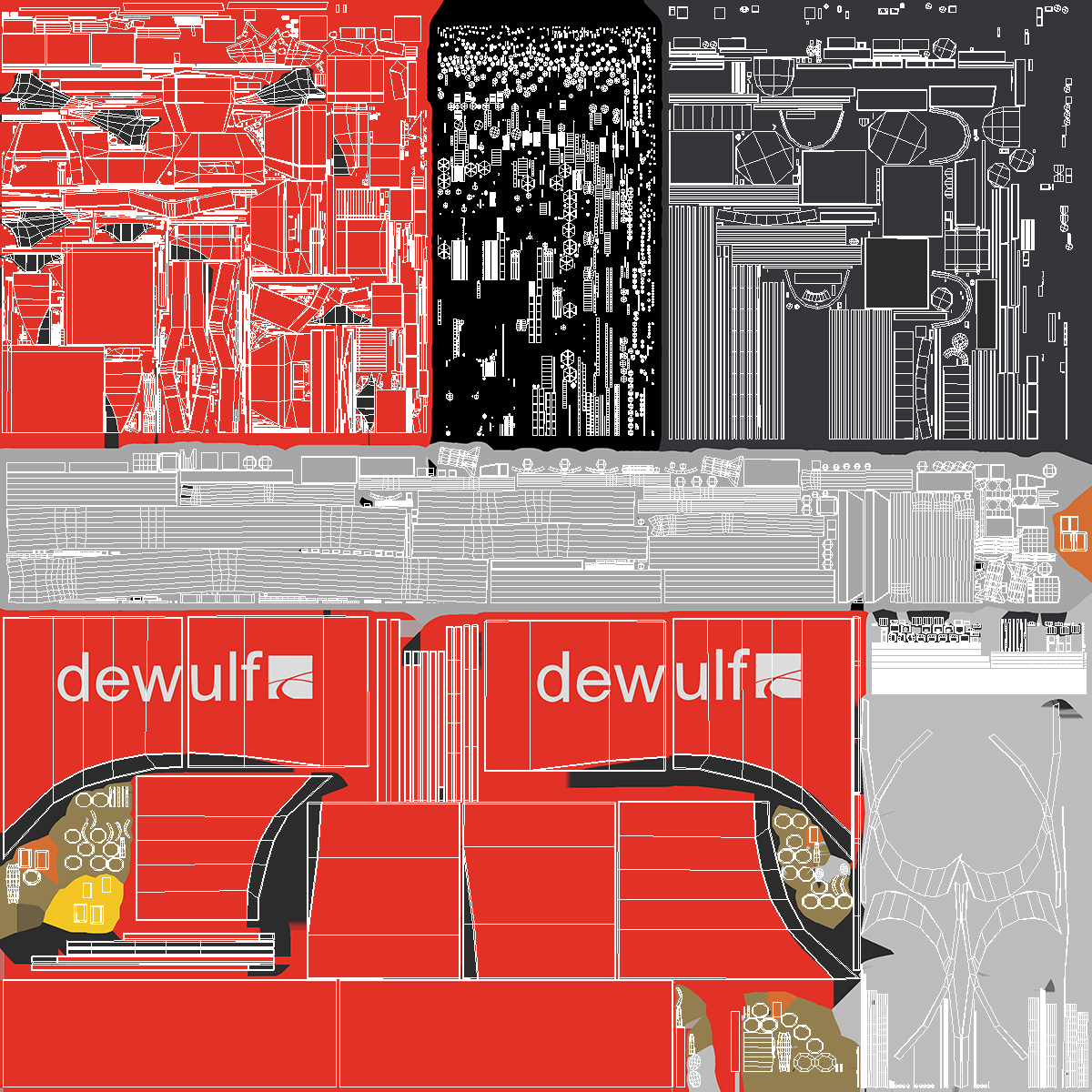 Dewulf Enduro 4-Row Harvester 3D model