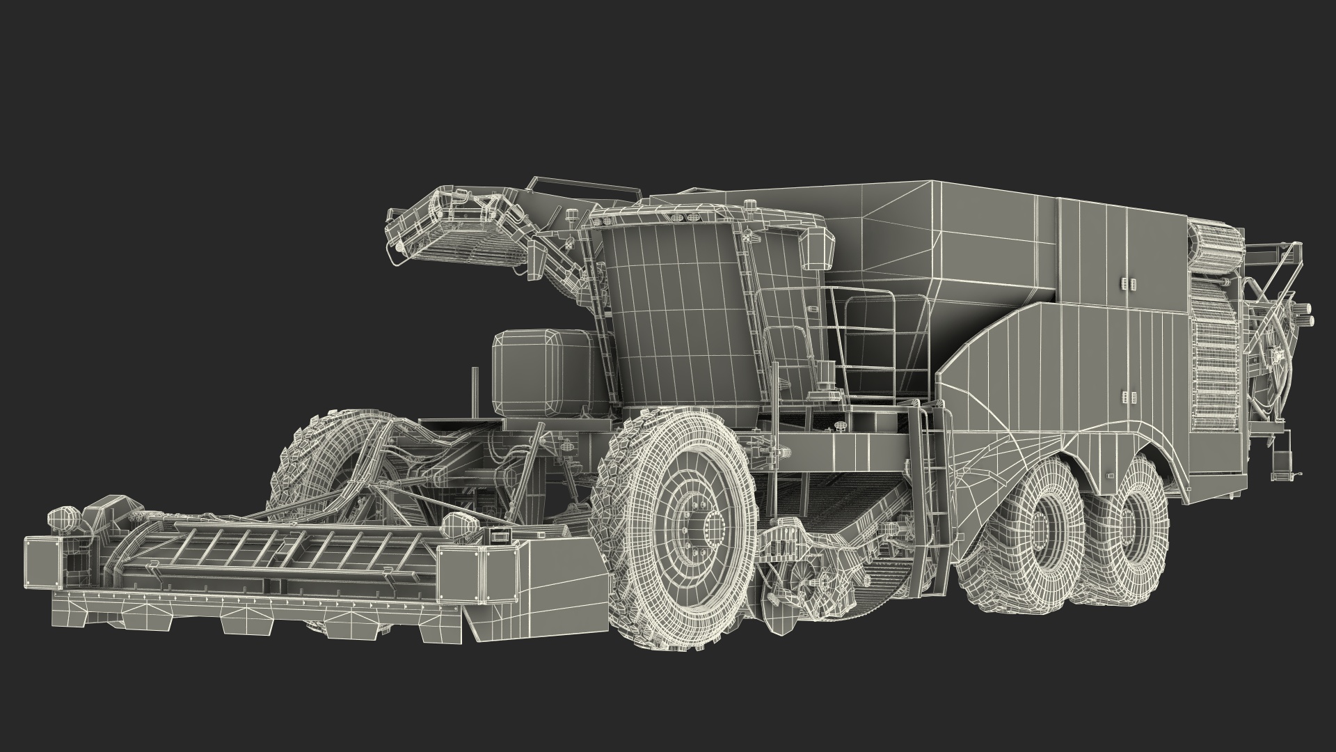 Dewulf Enduro 4-Row Harvester 3D model