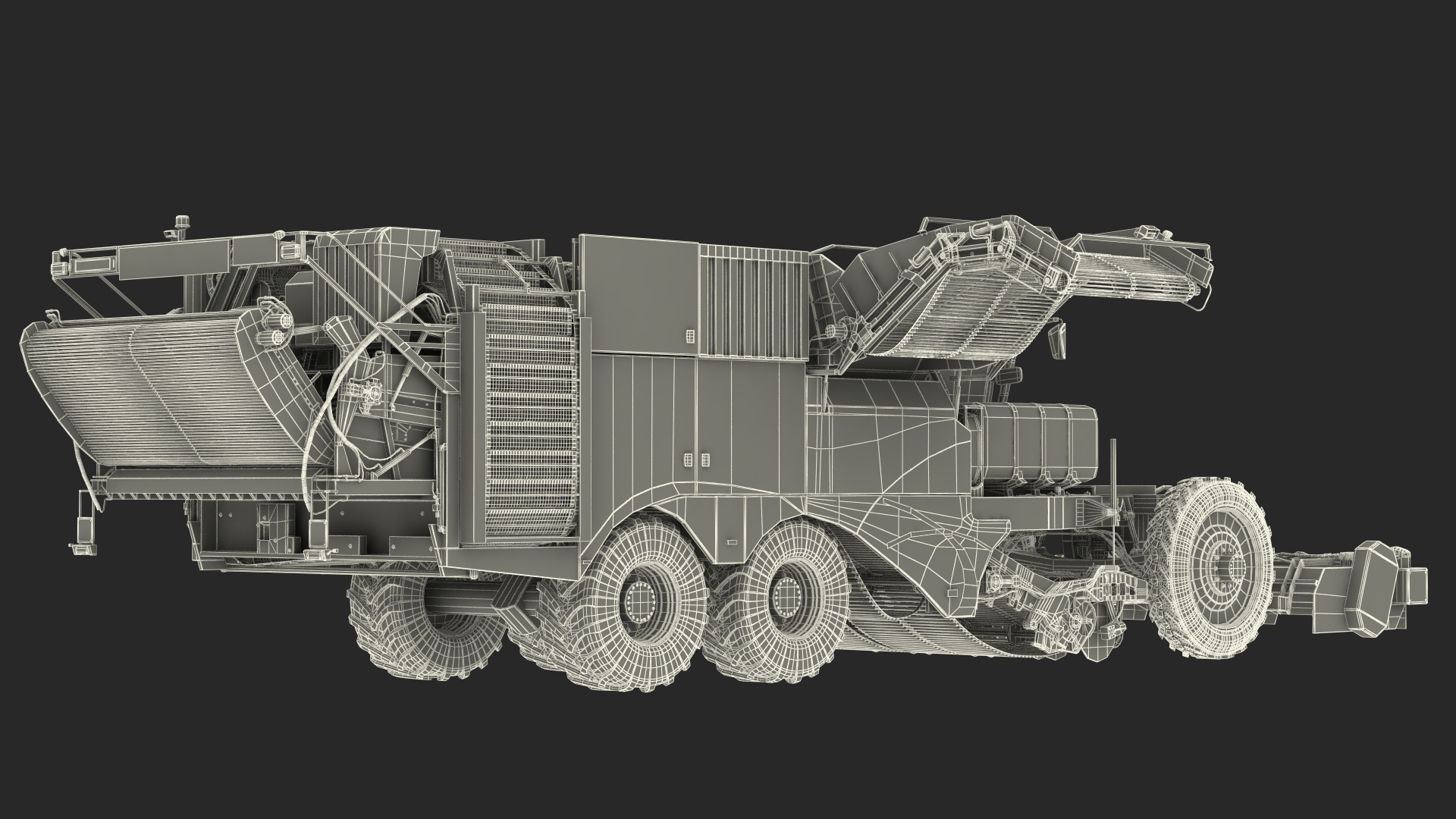 Dewulf Enduro 4-Row Harvester 3D model