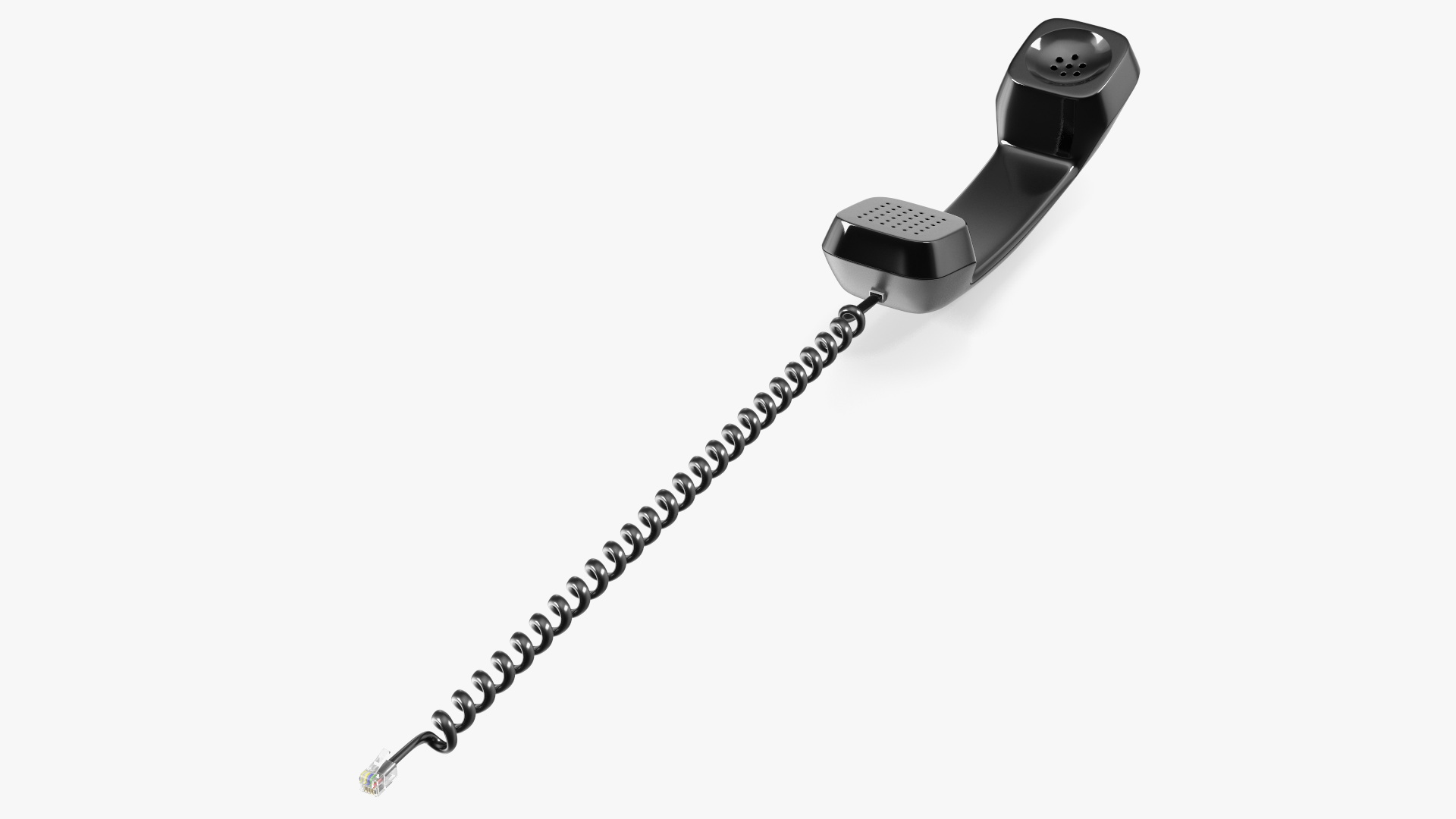 3D RJ11 Cord Phone Handset model