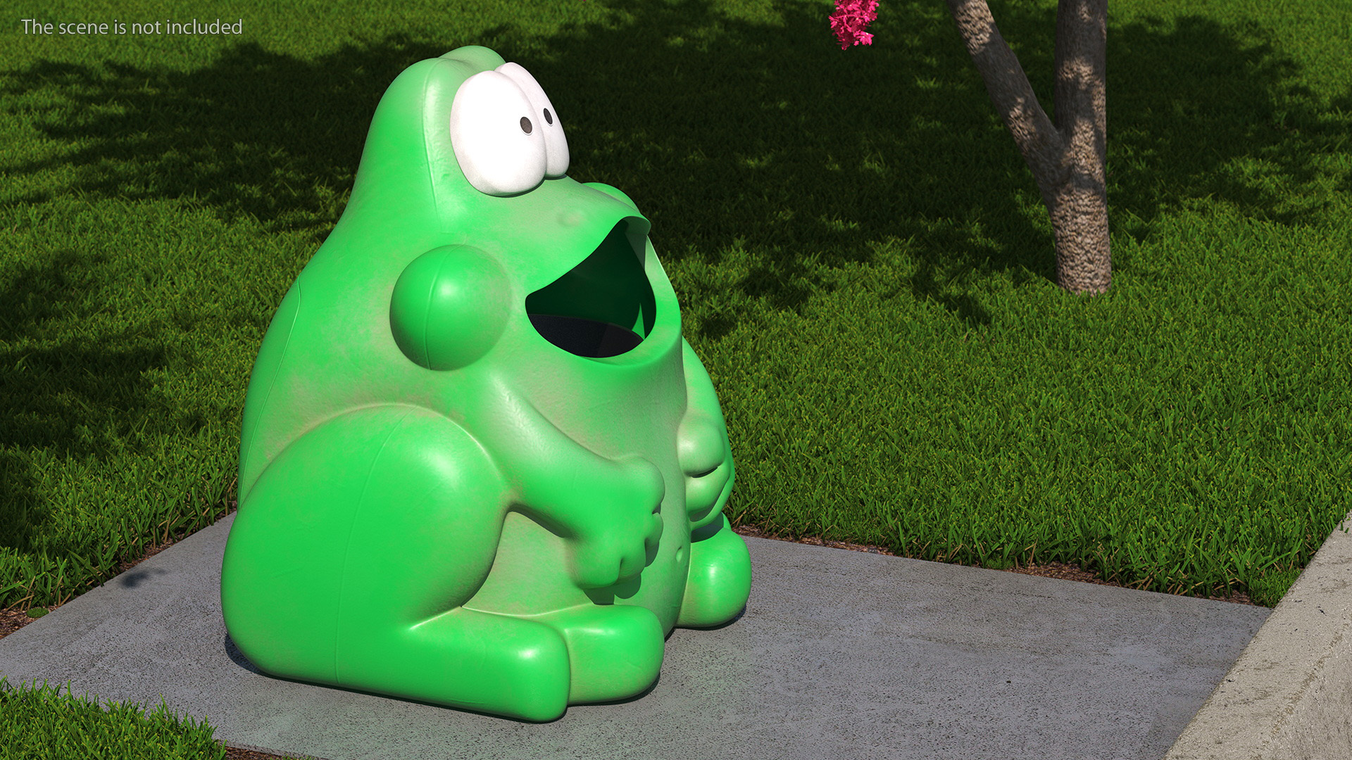 3D Used Frog-Shaped Trash Can