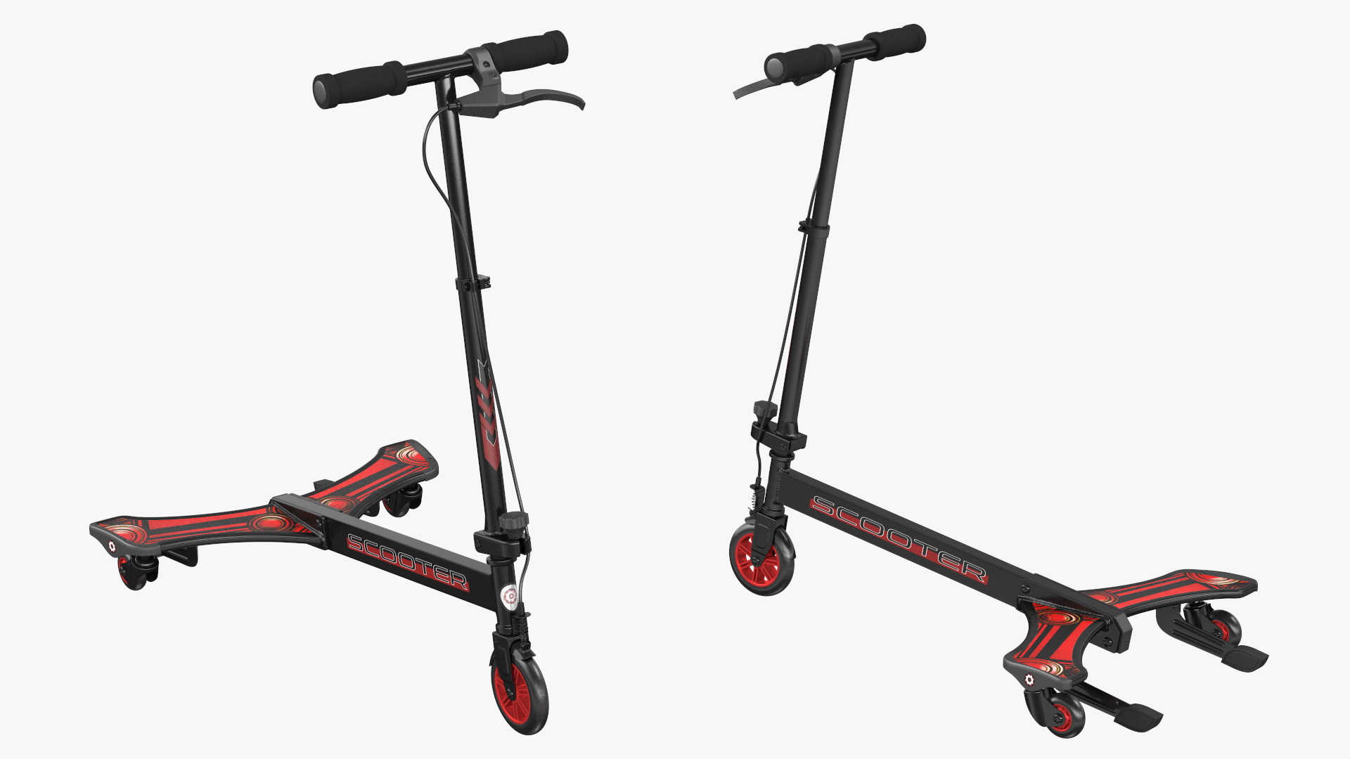 PowerWing Scooter Black Red 3D