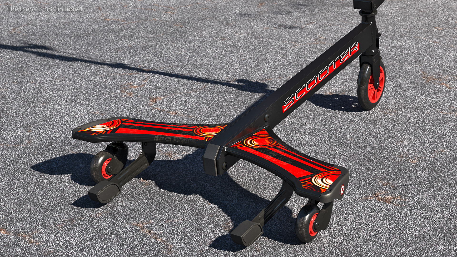 PowerWing Scooter Black Red 3D