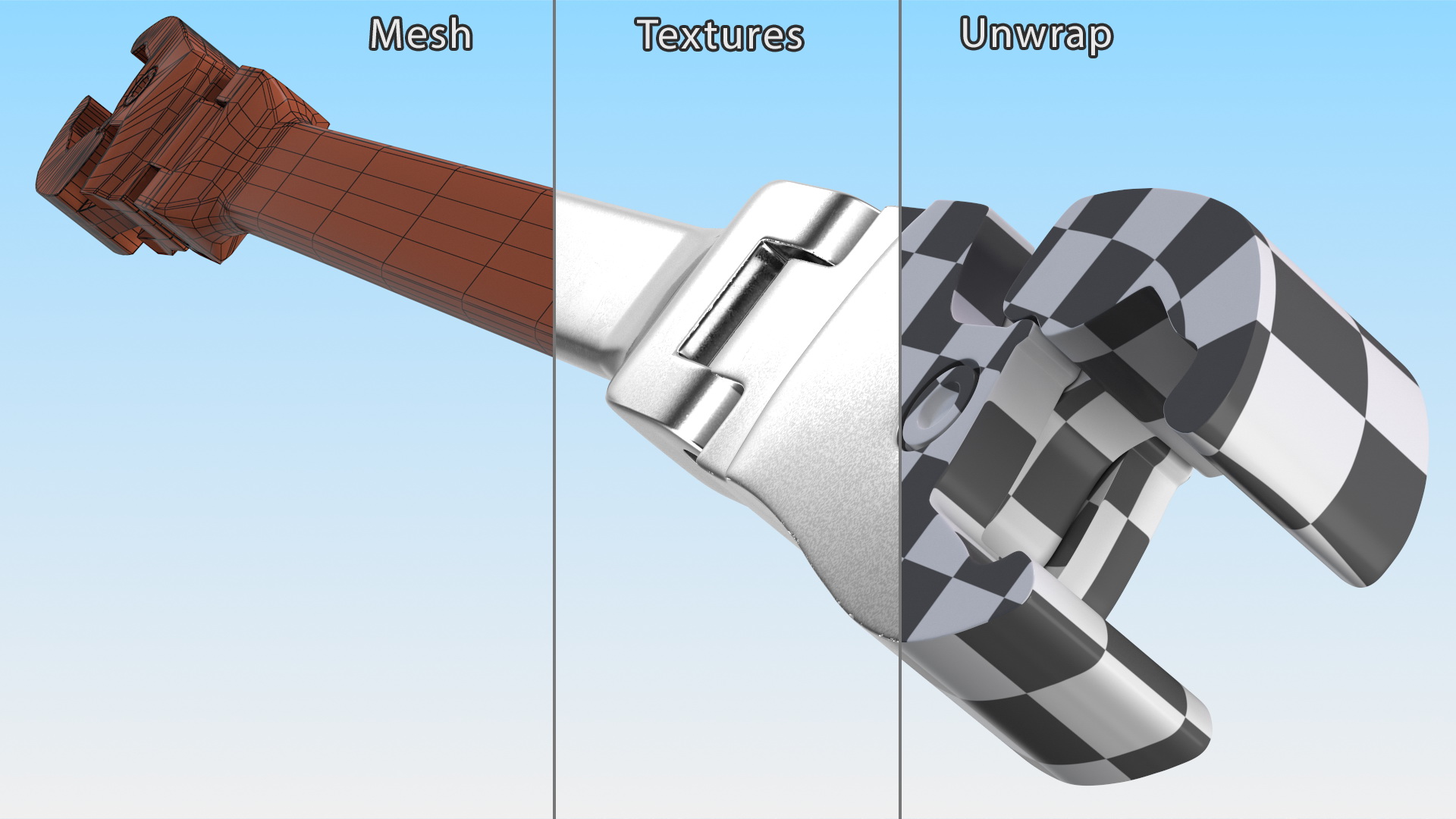 Steel Flex Flare Nut Wrench 16mm 18mm 3D