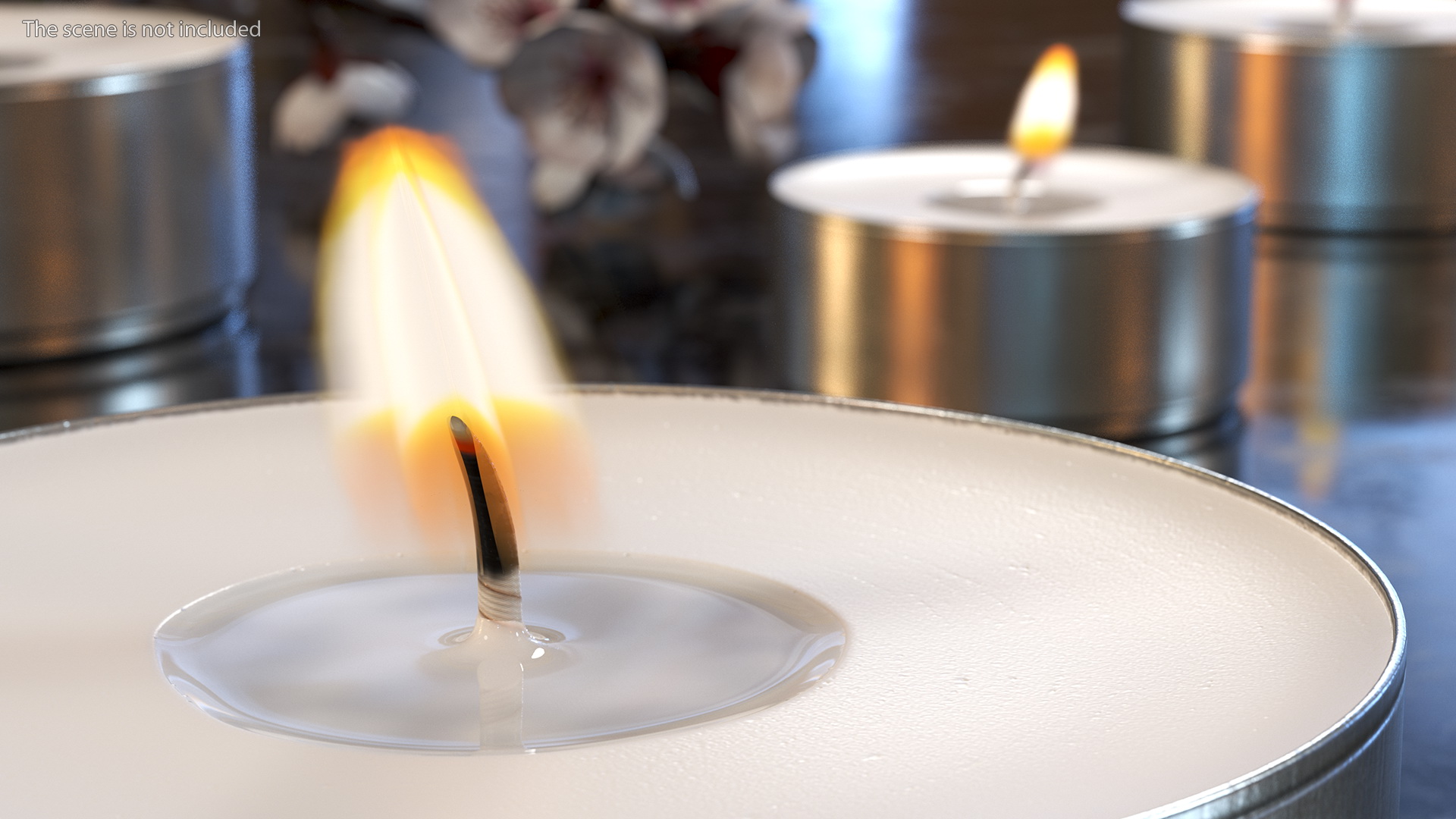 3D Lighted Tea Candle model