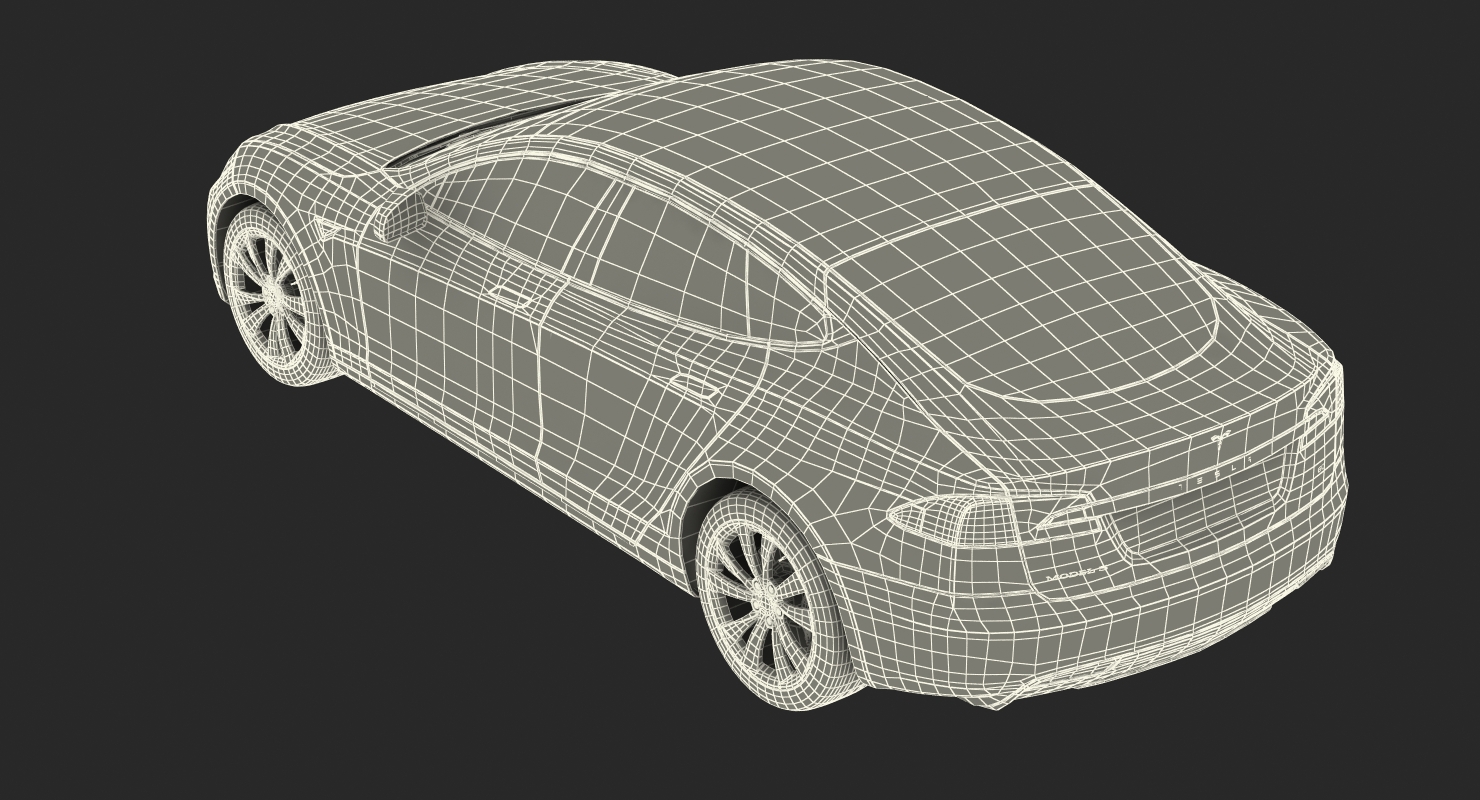 3D Tesla Model S 60 2017 Rigged model