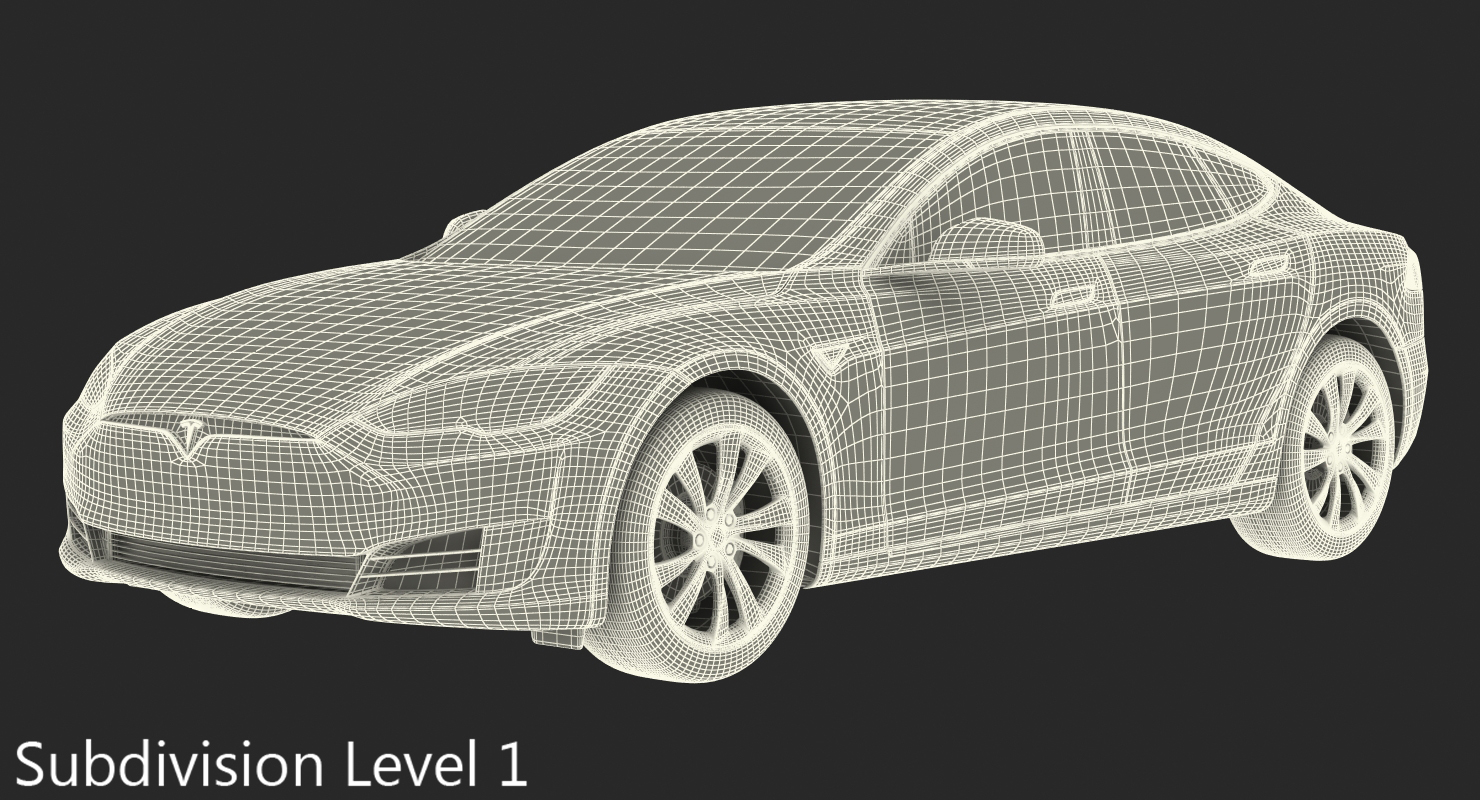 3D Tesla Model S 60 2017 Rigged model