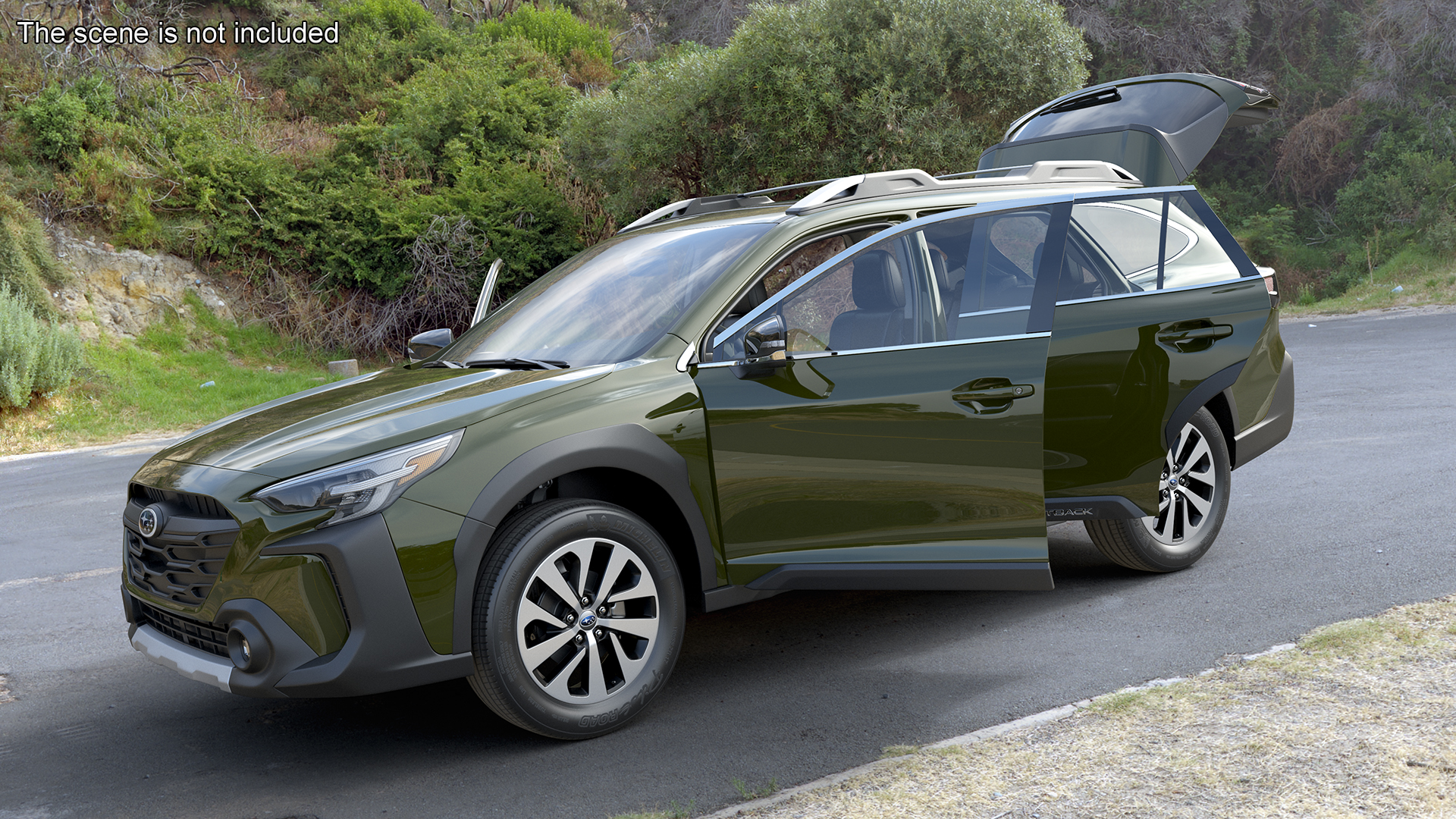 3D Subaru Outback 2025 Green Simplified