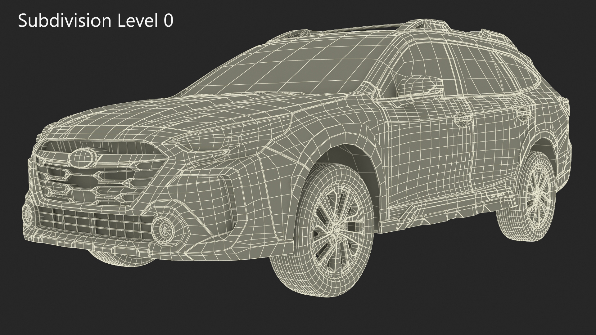 3D Subaru Outback 2025 Green Simplified