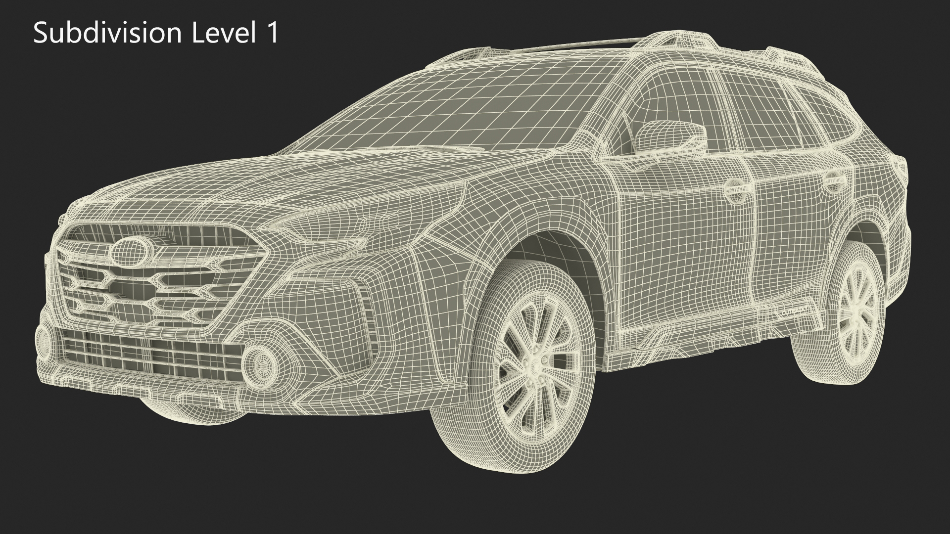 3D Subaru Outback 2025 Green Simplified