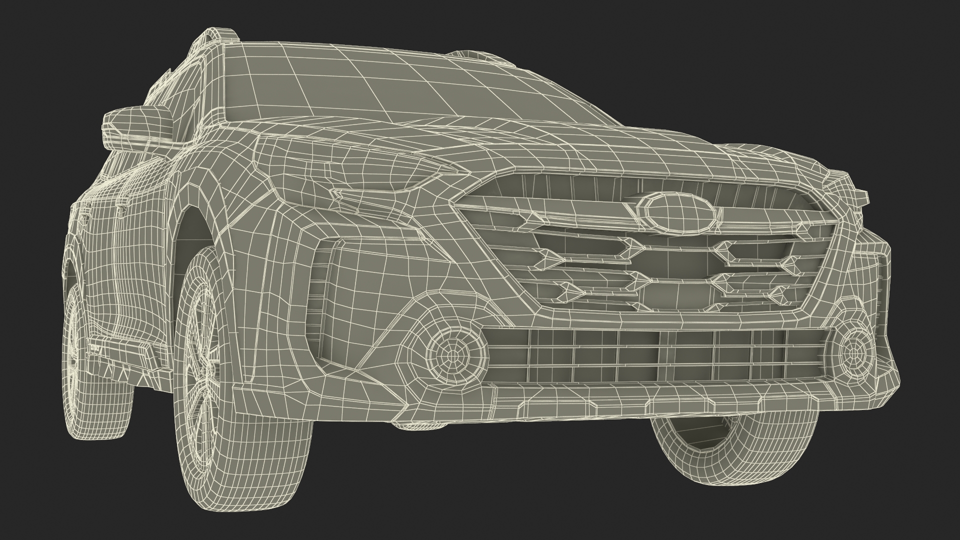 3D Subaru Outback 2025 Green Simplified