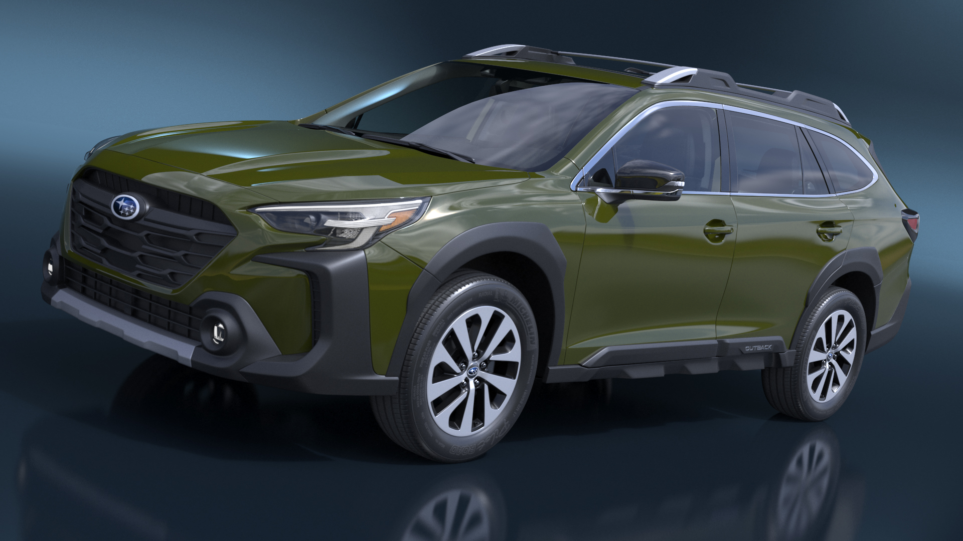 3D Subaru Outback 2025 Green Simplified