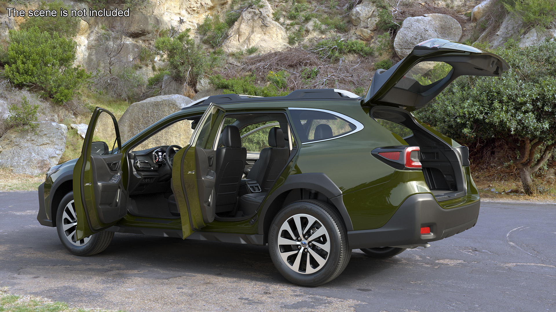 3D Subaru Outback 2025 Green Simplified