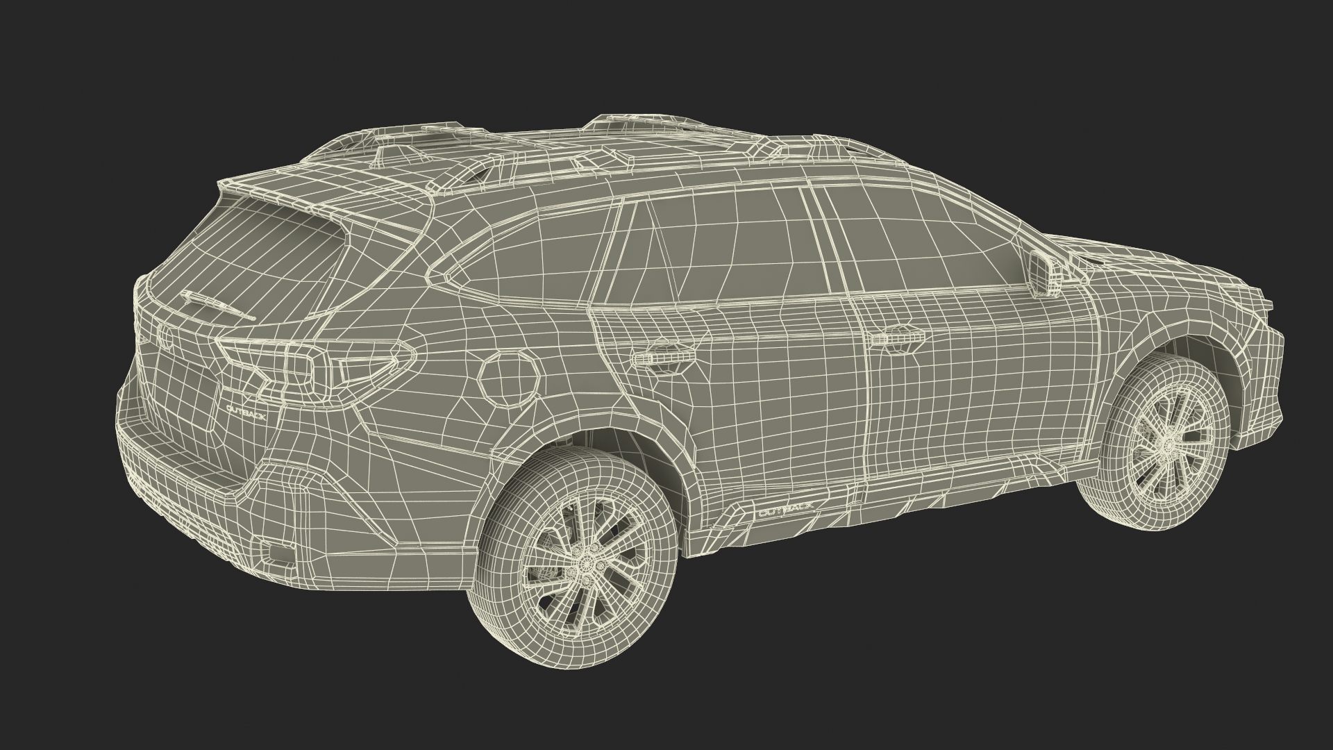 3D Subaru Outback 2025 Green Simplified