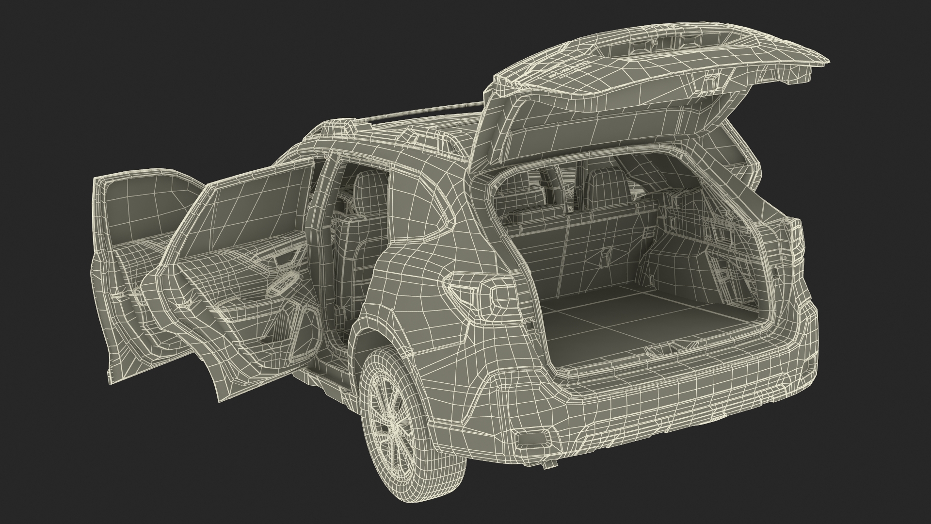 3D Subaru Outback 2025 Green Simplified