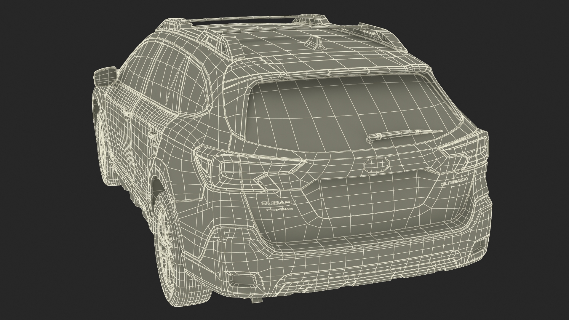 3D Subaru Outback 2025 Green Simplified