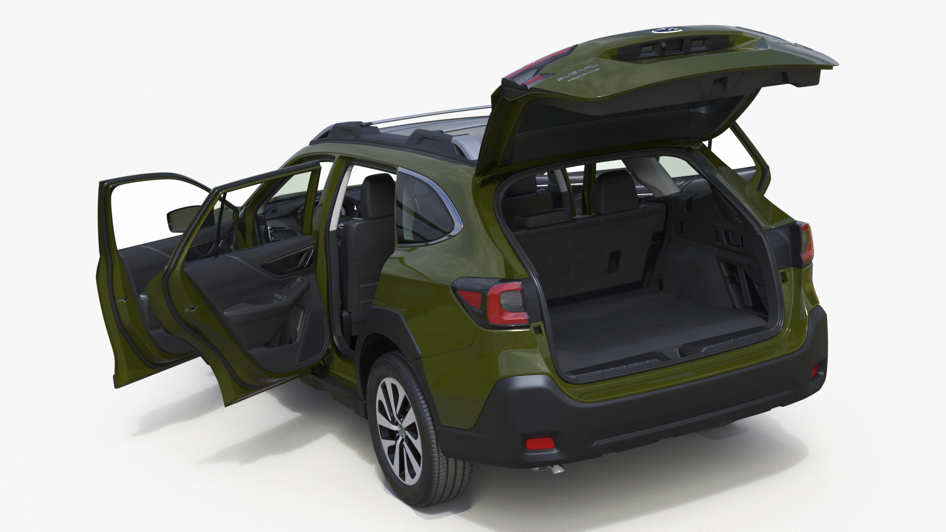 3D Subaru Outback 2025 Green Simplified