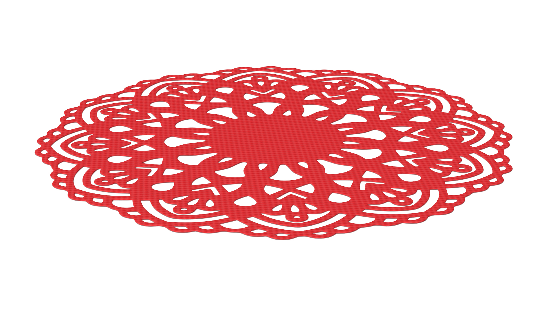 Round Paper Lace Doilie Red 3D