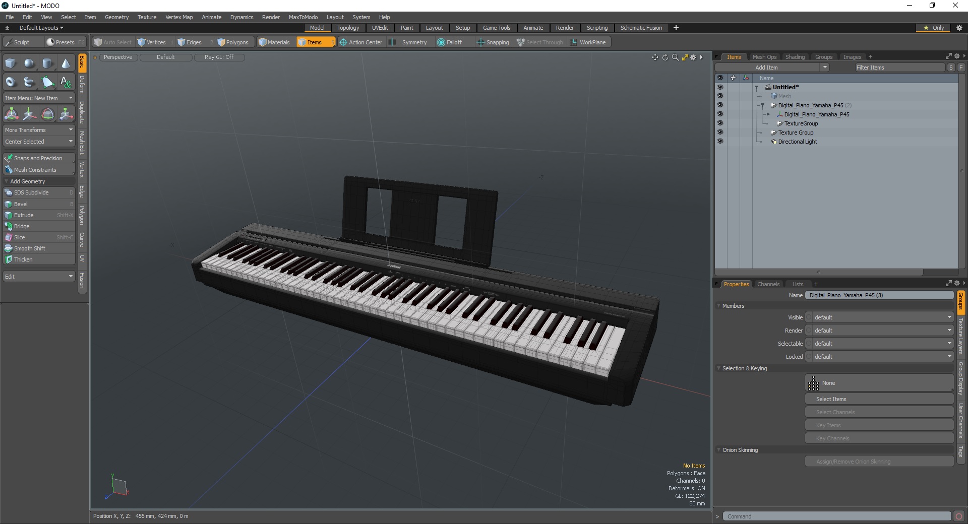 Digital Piano Yamaha P45 3D model