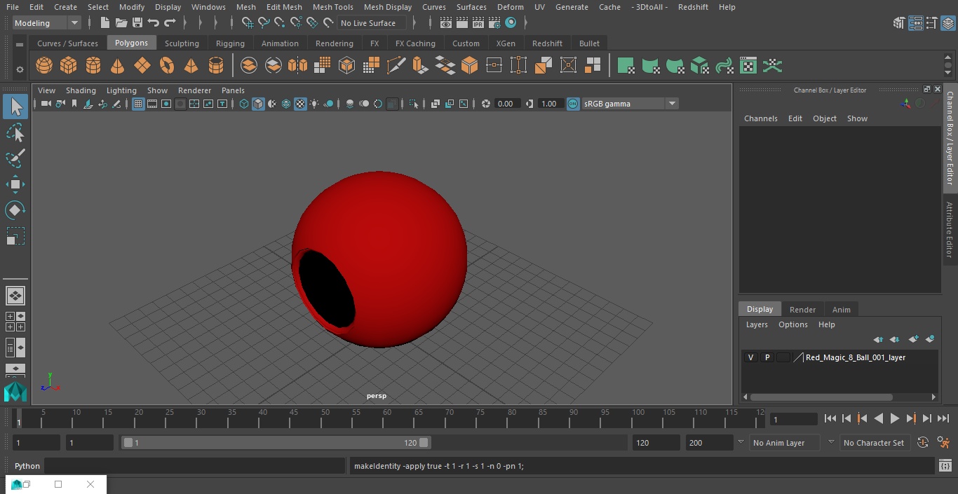 3D Red Magic 8 Ball