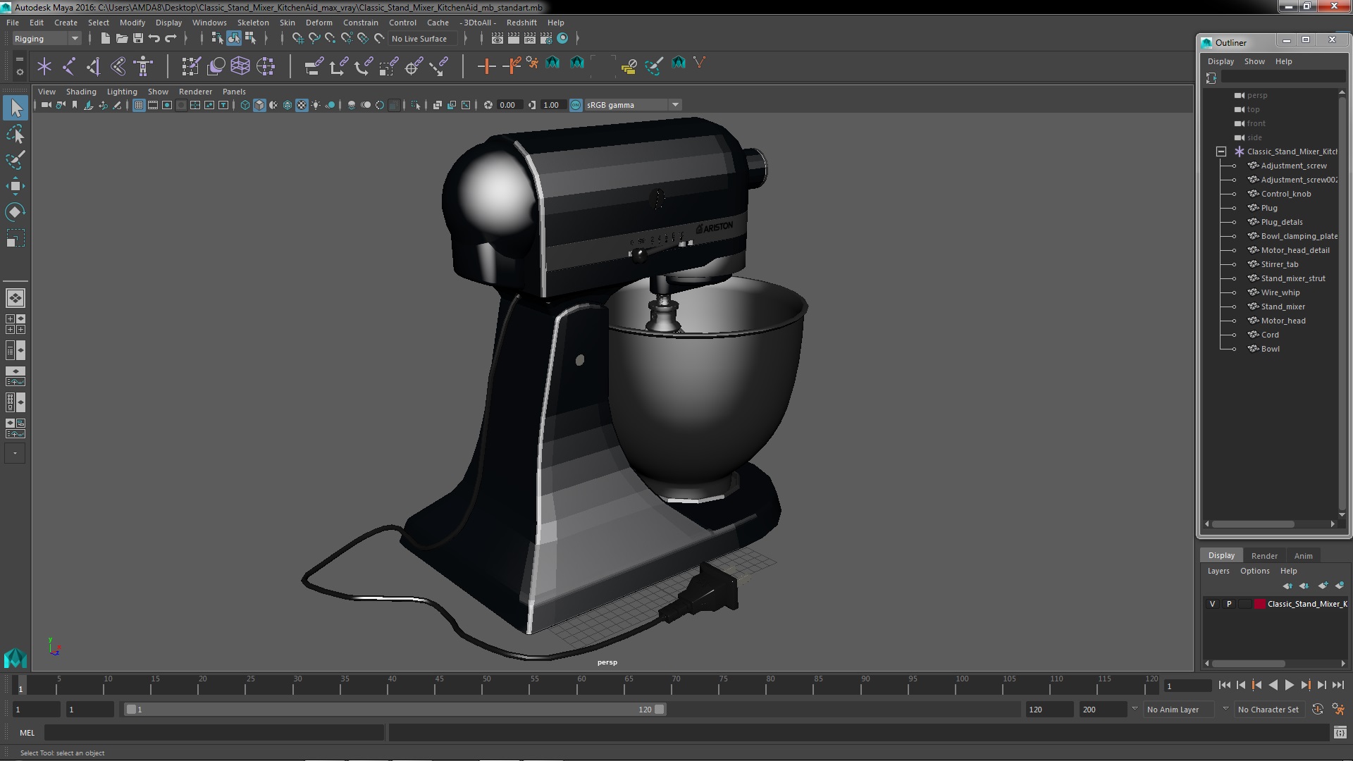 3D model Classic Stand Mixer KitchenAid