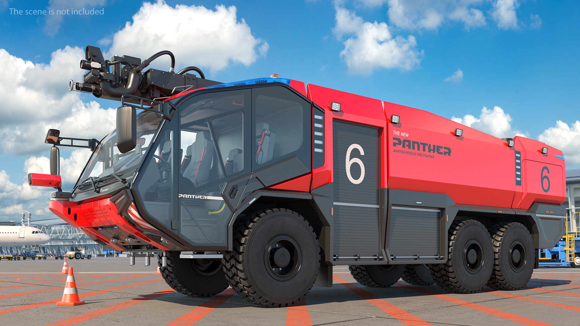 3D Rosenbauer Panther 6x6 Firefighting Truck