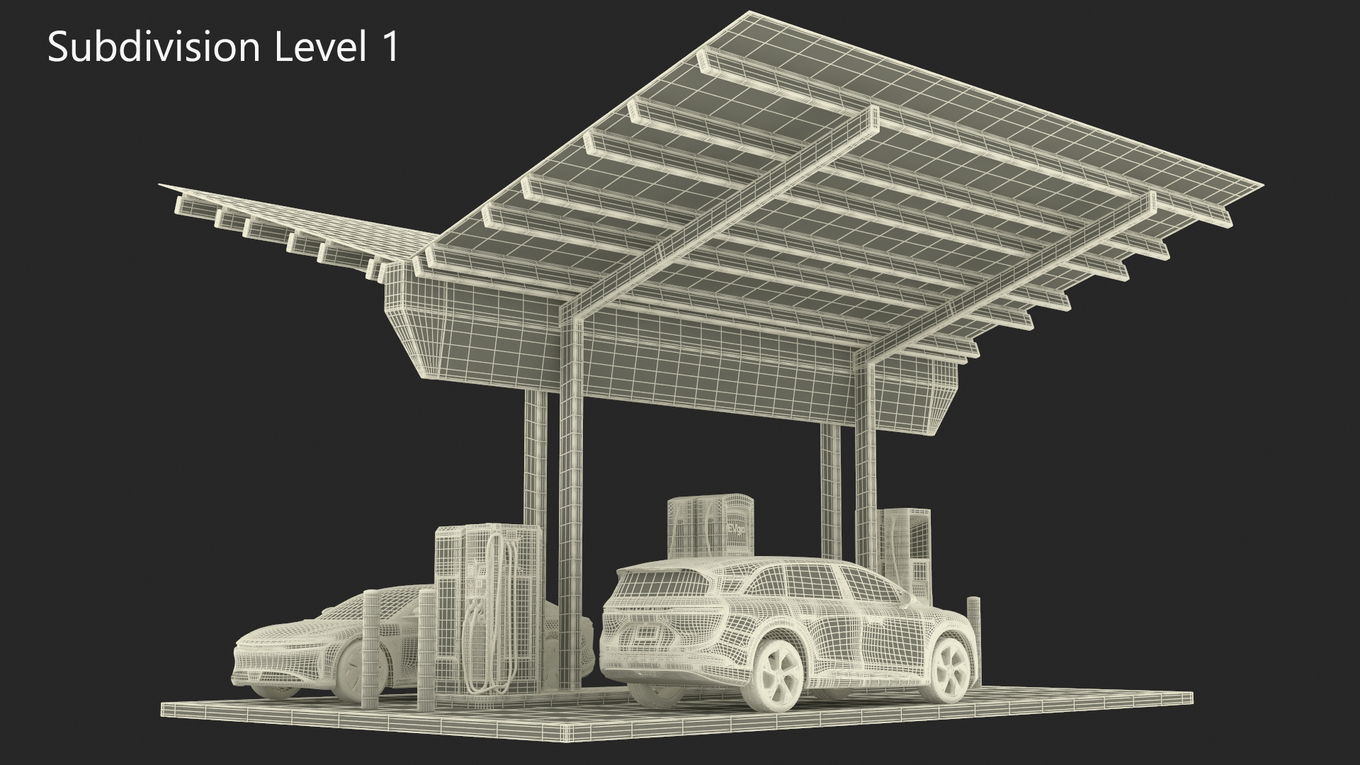 Lucid Electric Cars on EVgo Fast Charging Station 3D model