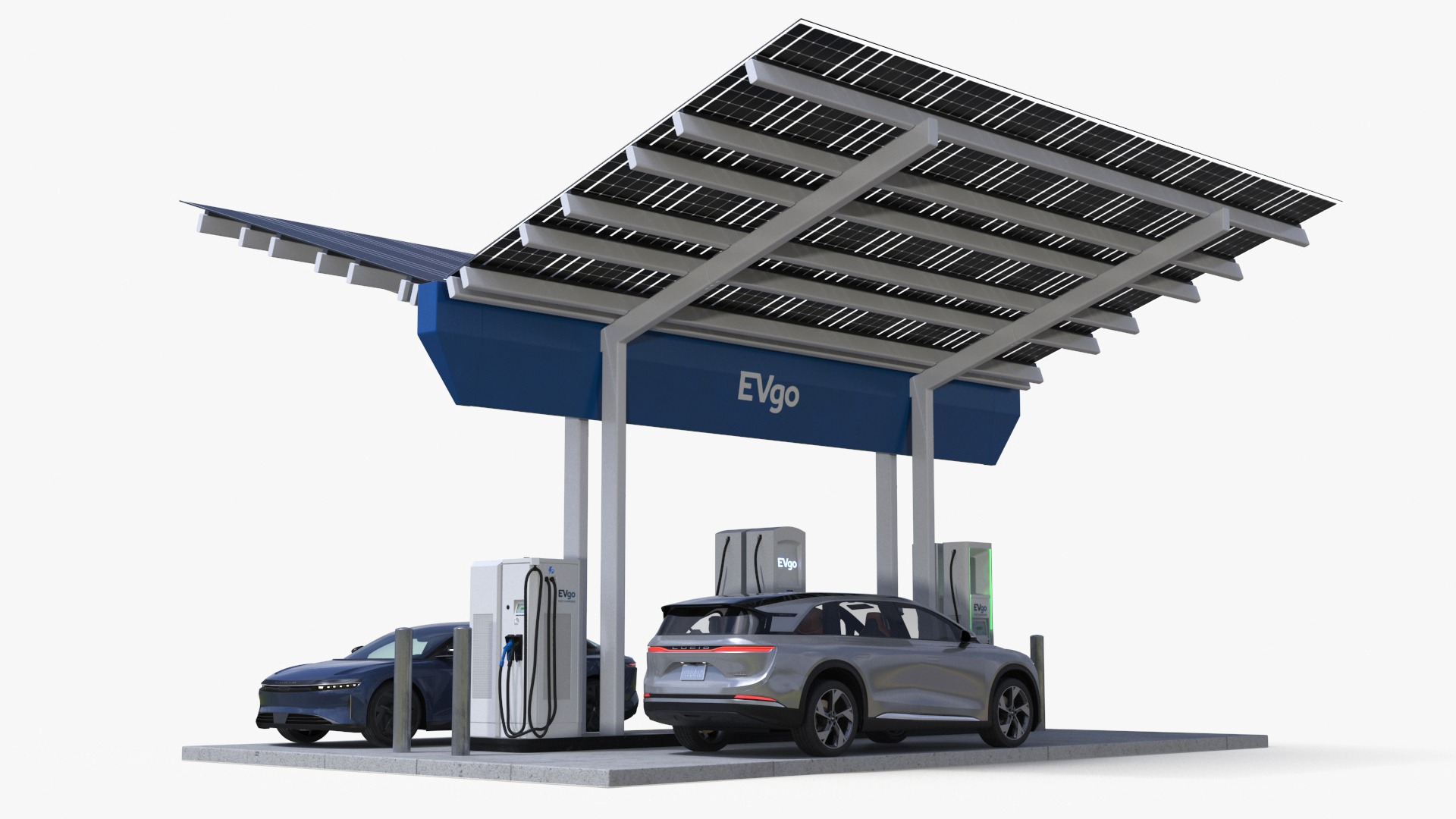 Lucid Electric Cars on EVgo Fast Charging Station 3D model