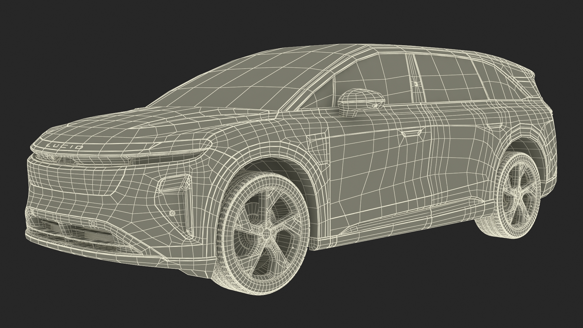 Lucid Electric Cars on EVgo Fast Charging Station 3D model