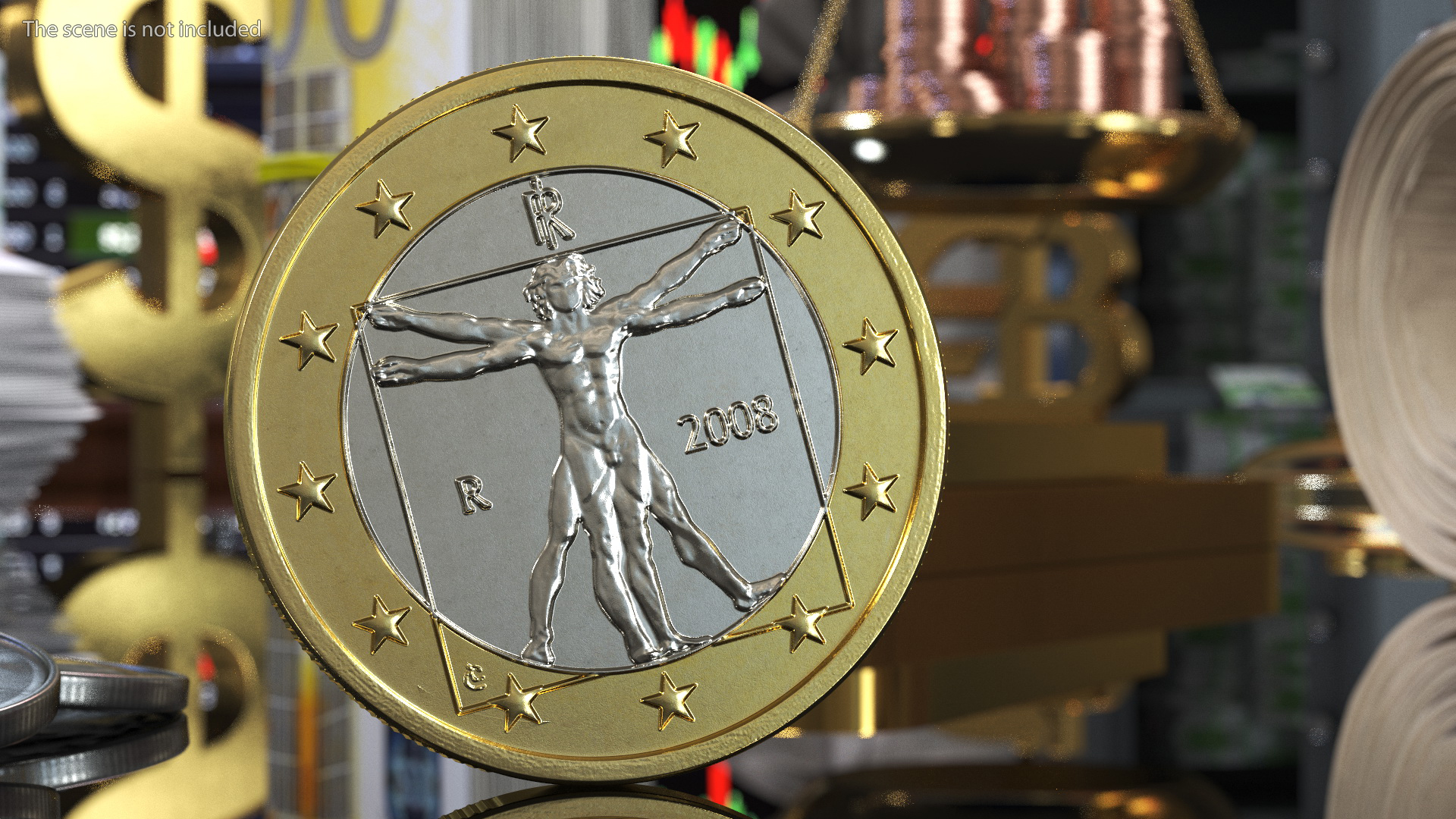 Italian 1 Euro Coin 3D model