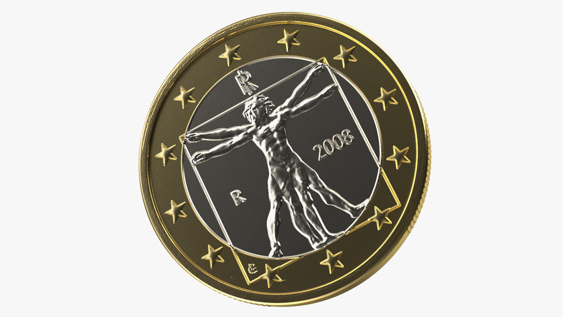 Italian 1 Euro Coin 3D model