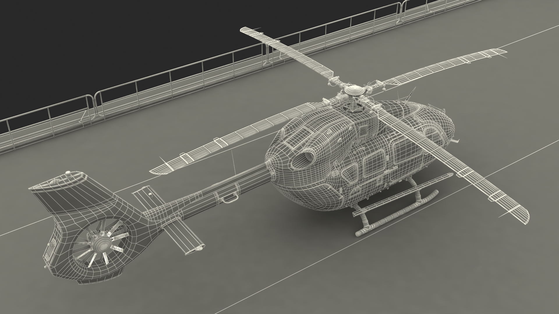 Cargo Oil Supertanker with Helicopter 3D