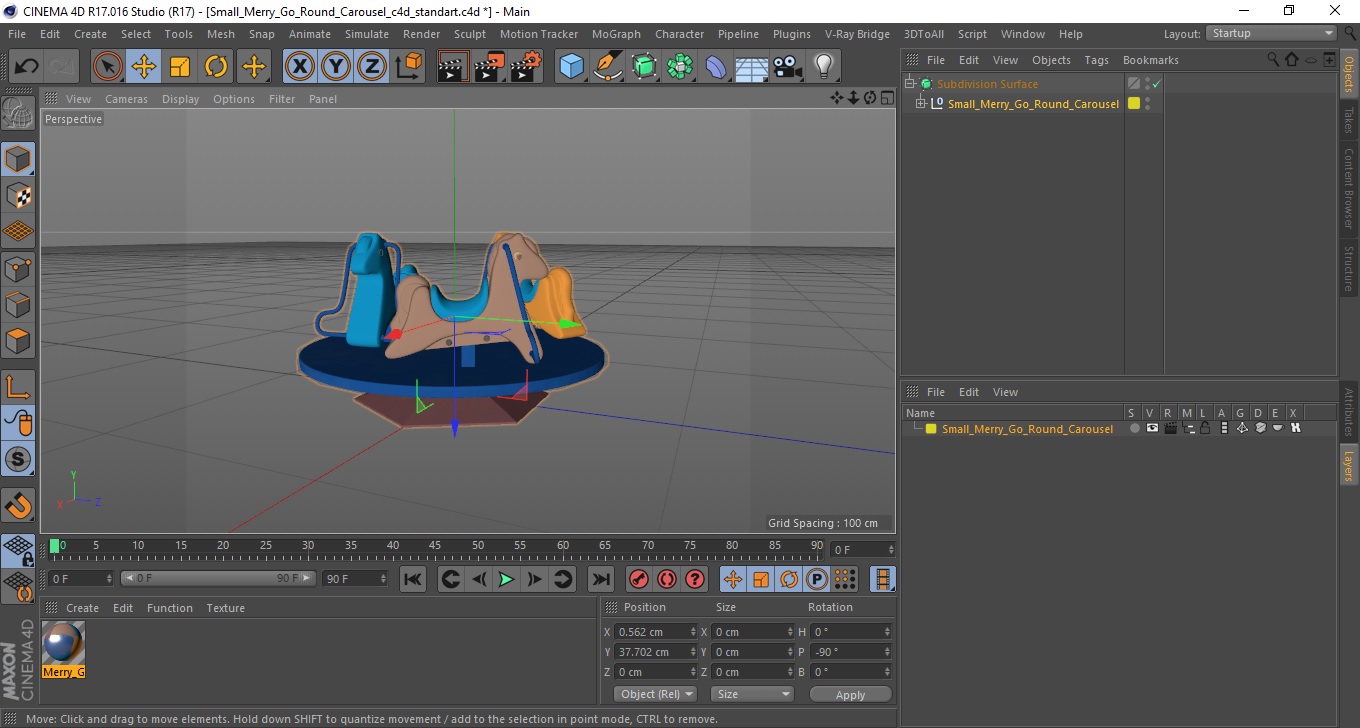 Small Merry Go Round Carousel 3D model