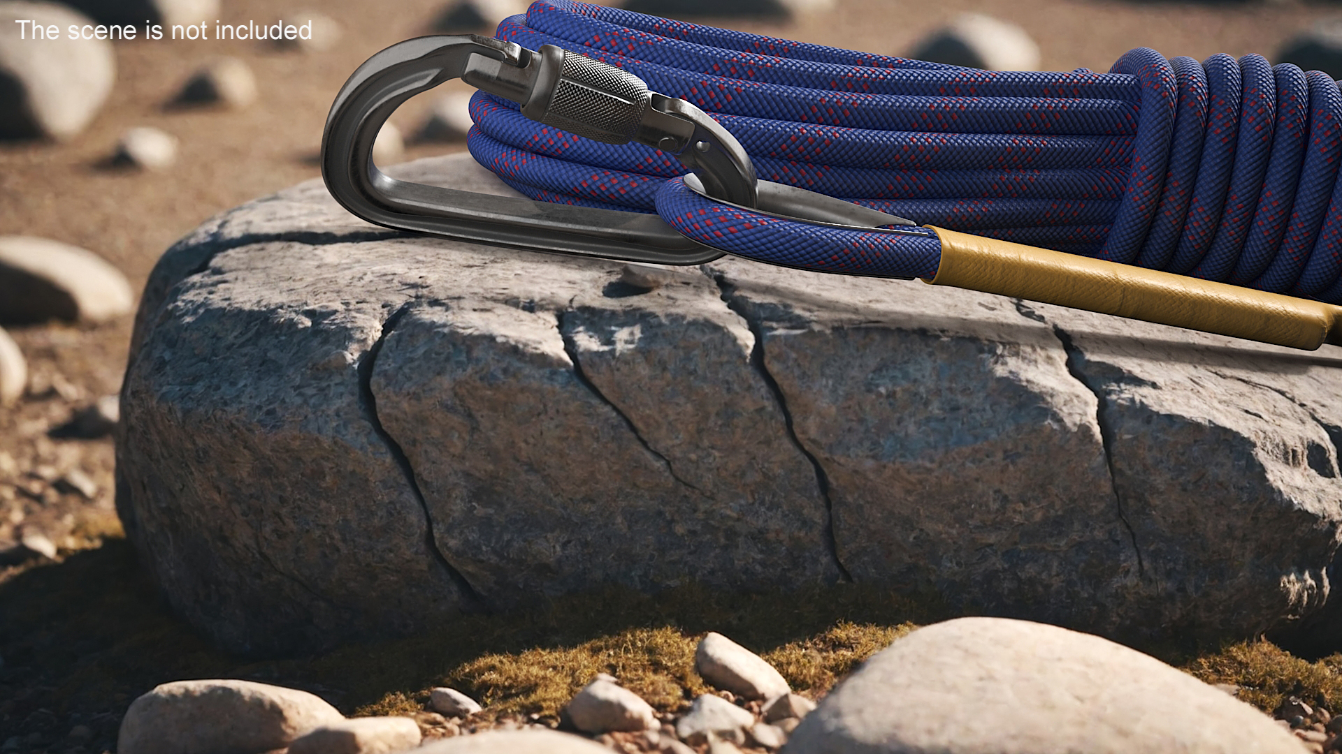 3D Climbing Rope with Carabiner model