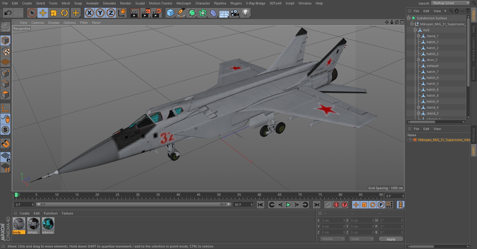 3D Mikoyan MiG-31 Supersonic Interceptor Aircraft