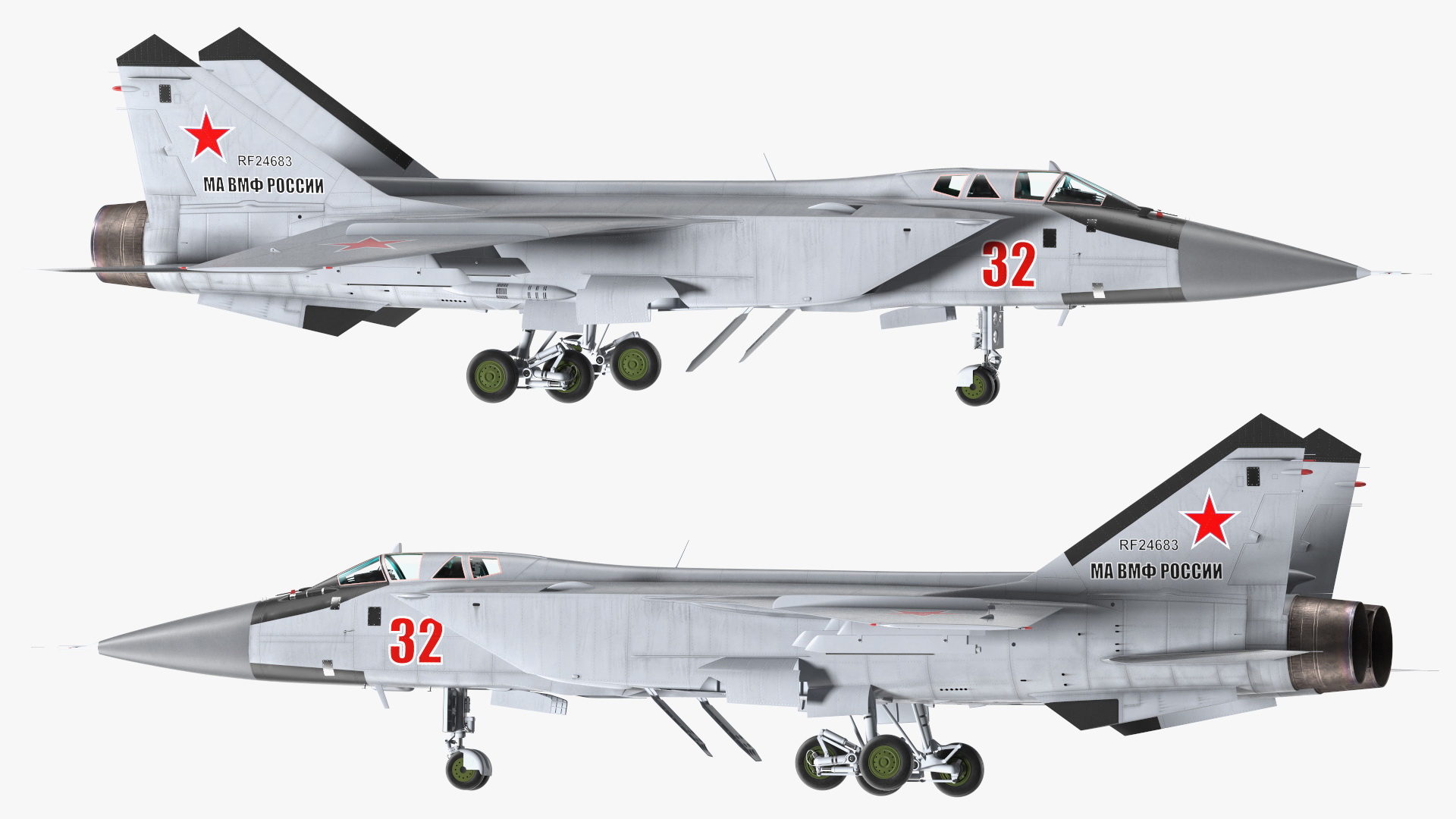 3D Mikoyan MiG-31 Supersonic Interceptor Aircraft