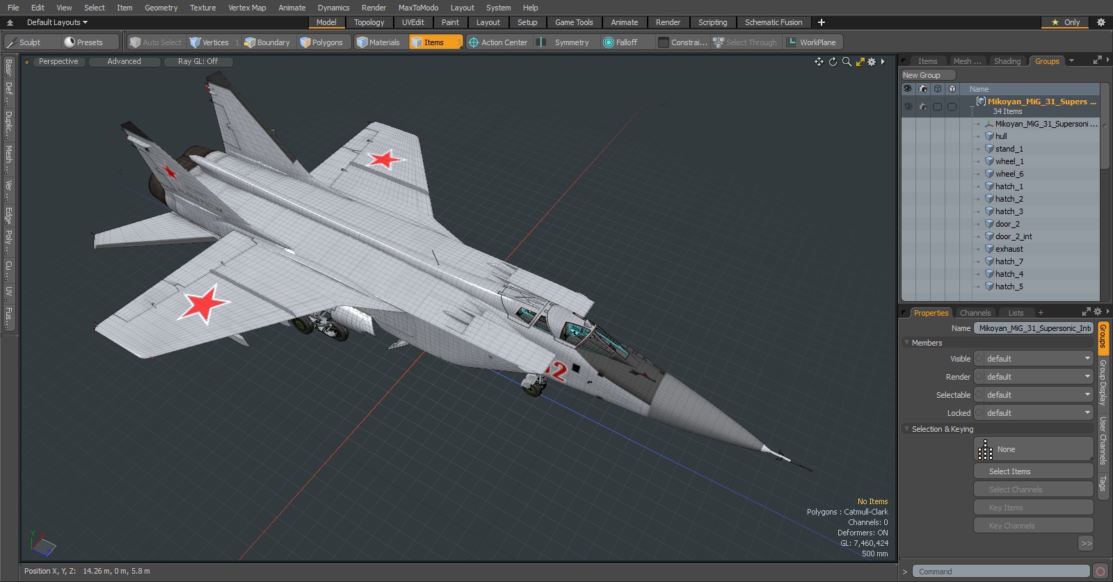 3D Mikoyan MiG-31 Supersonic Interceptor Aircraft