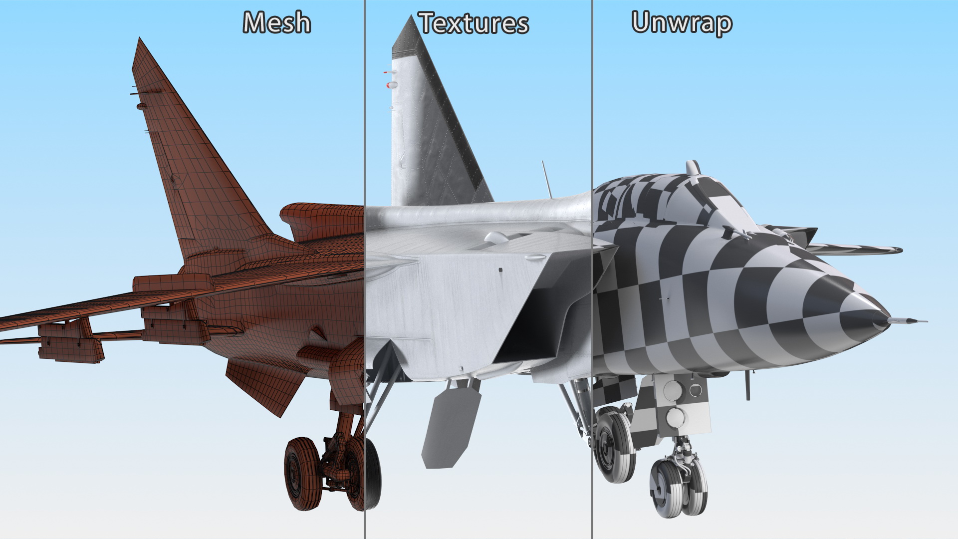 3D Mikoyan MiG-31 Supersonic Interceptor Aircraft