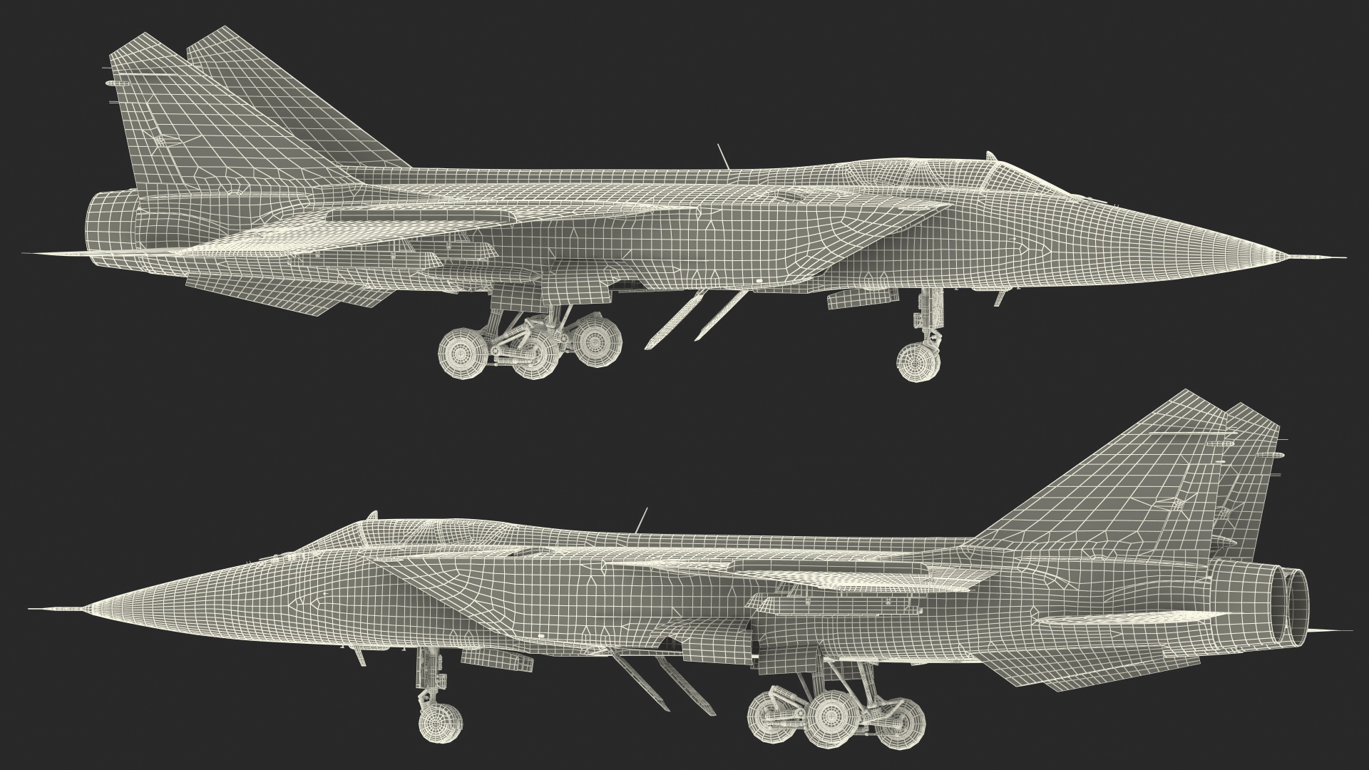 3D Mikoyan MiG-31 Supersonic Interceptor Aircraft