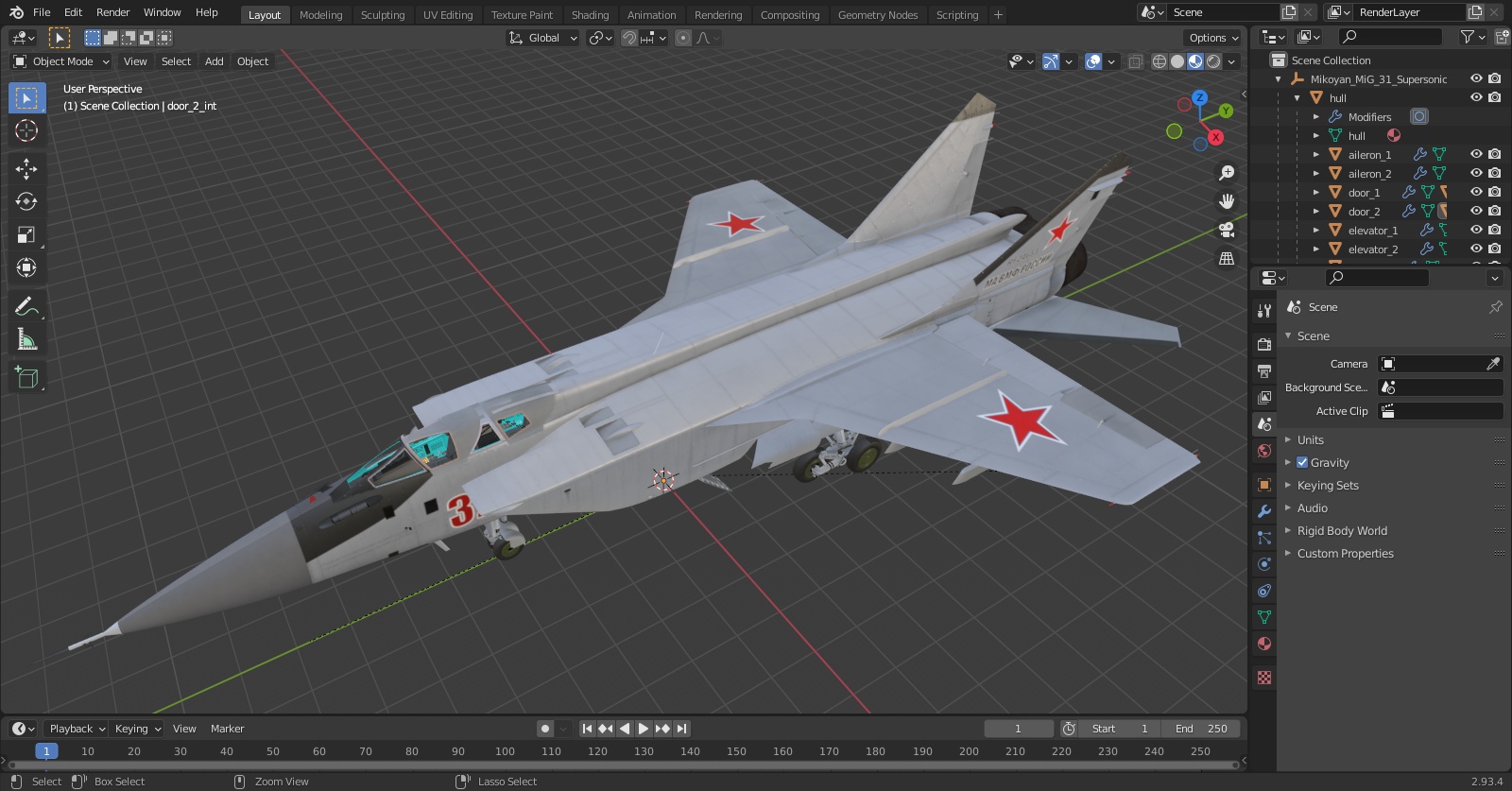 3D Mikoyan MiG-31 Supersonic Interceptor Aircraft