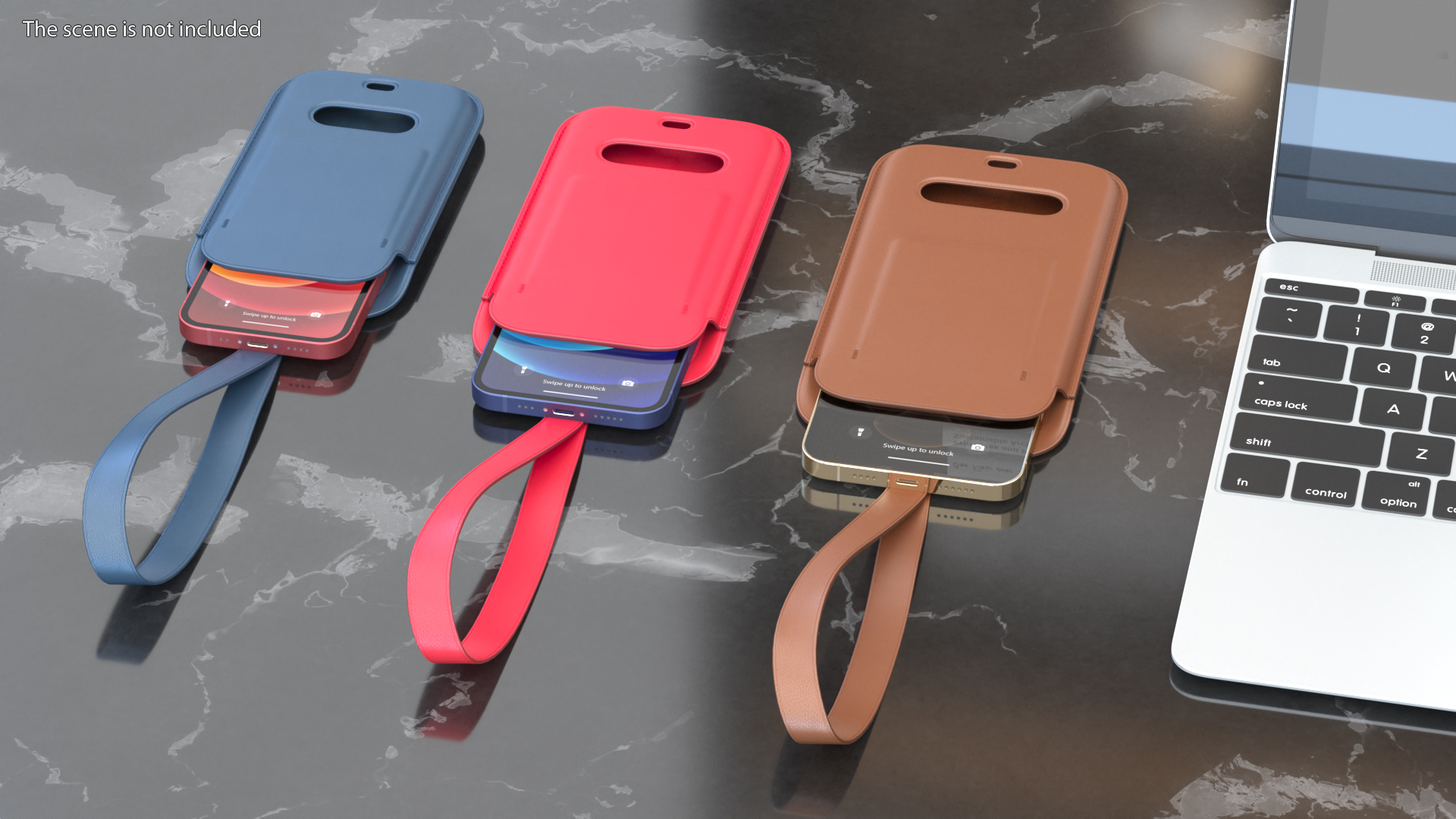 3D iPhone 12 Leather Sleeve with MagSafe Red