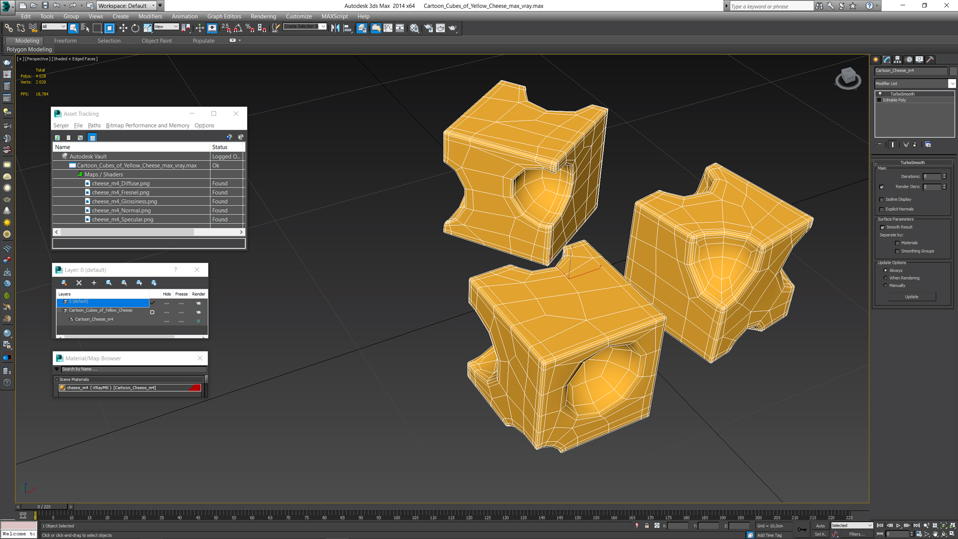 3D model Cartoon Cubes of Yellow Cheese