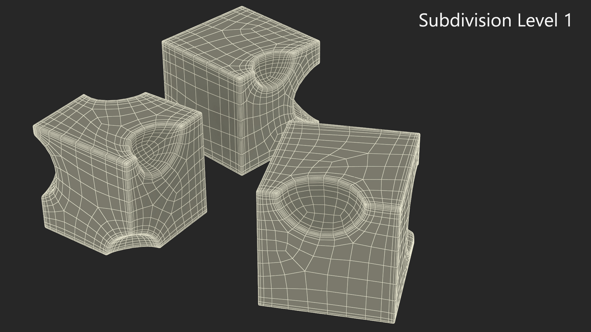 3D model Cartoon Cubes of Yellow Cheese