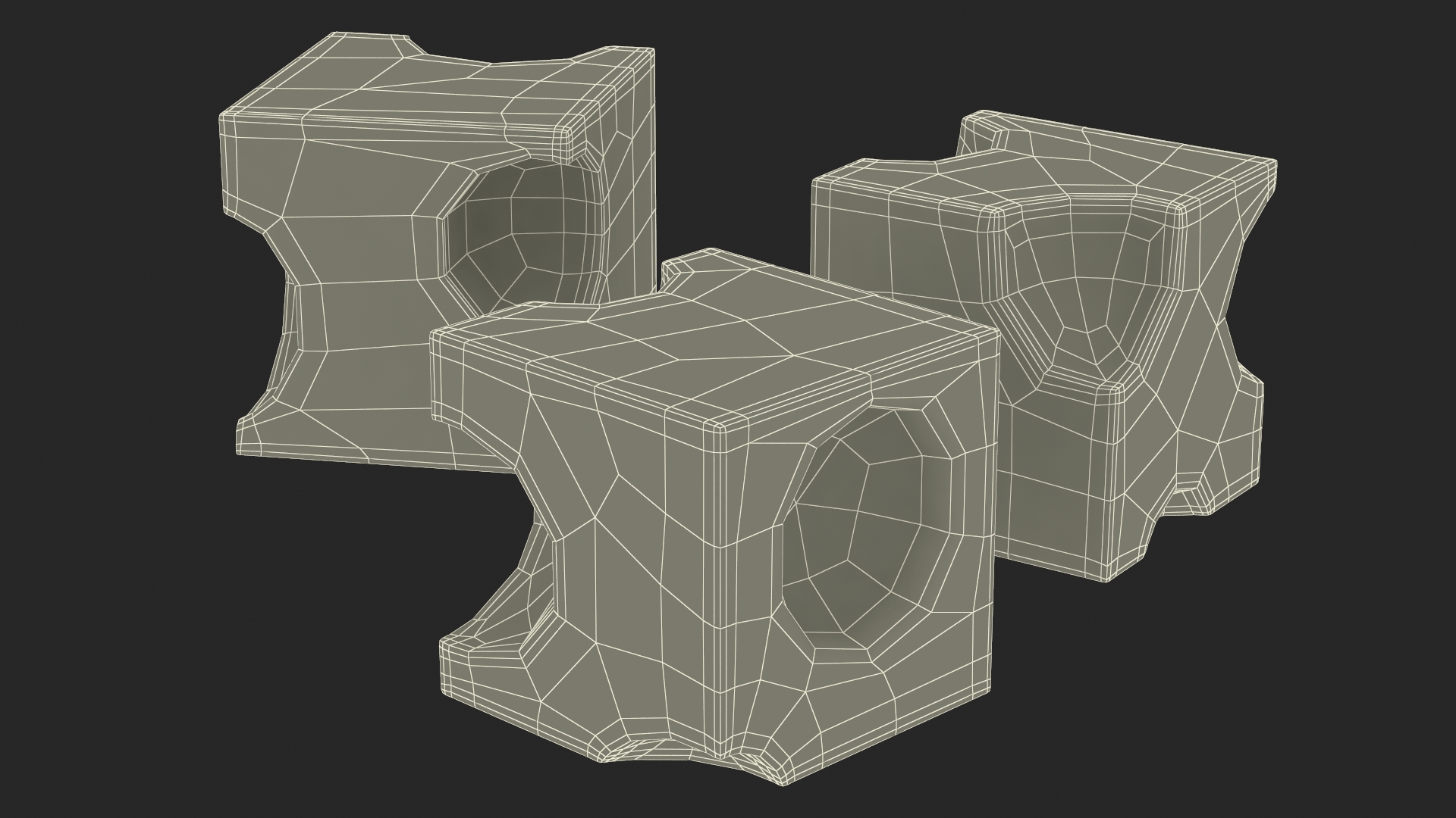 3D model Cartoon Cubes of Yellow Cheese