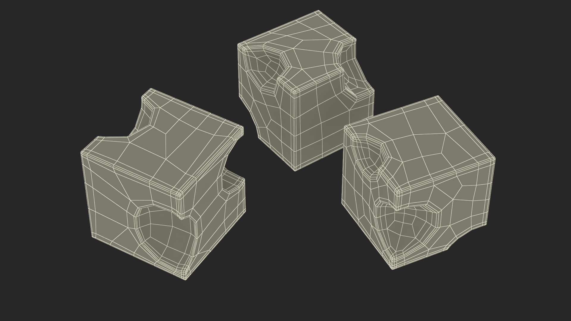 3D model Cartoon Cubes of Yellow Cheese