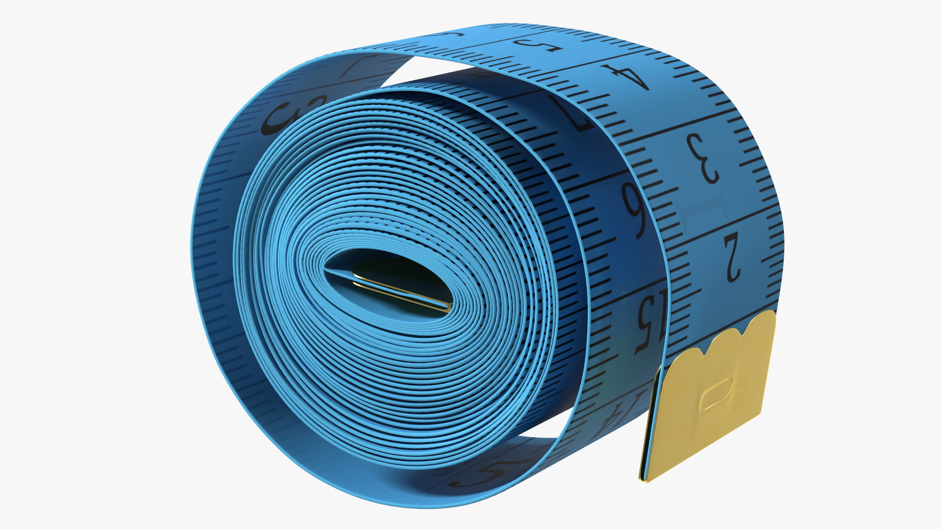 3D Blue Rolled Tailor Tape model