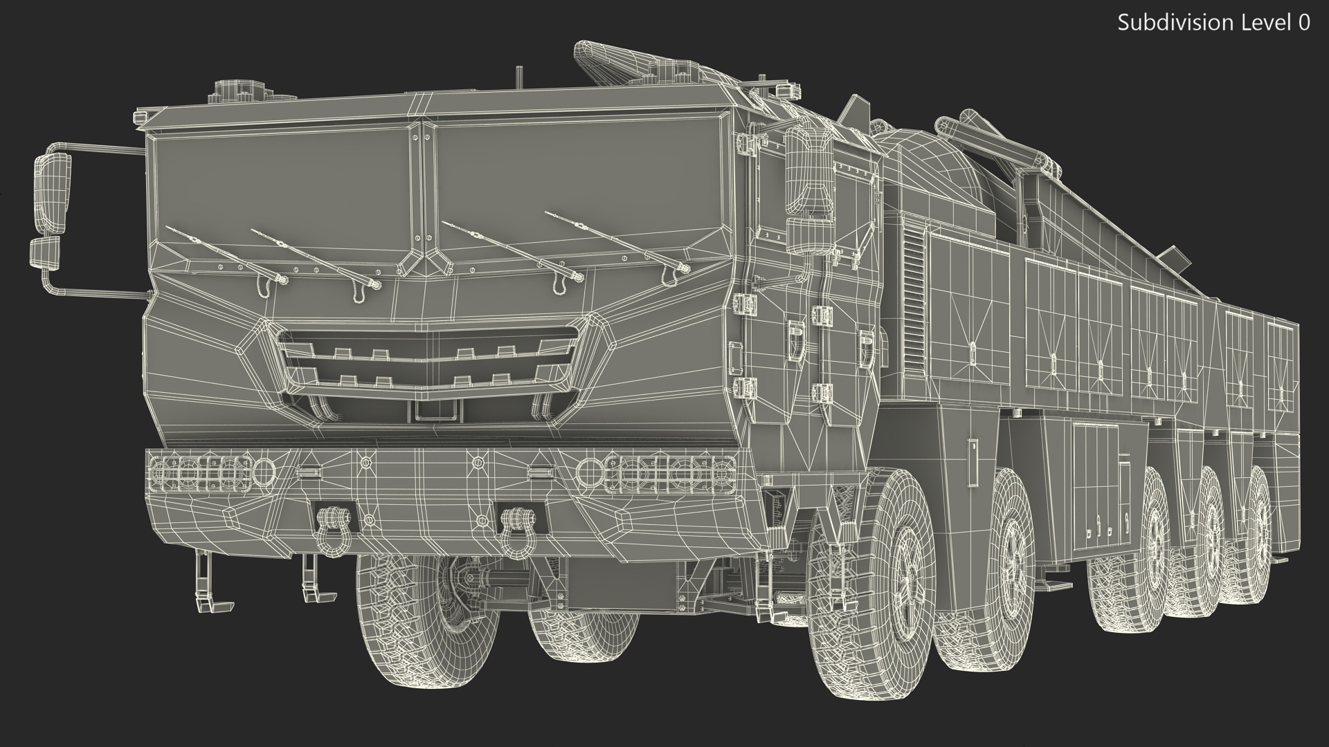 3D Atomic Missile on Road Mobile Vehicle Rigged for Cinema 4D model