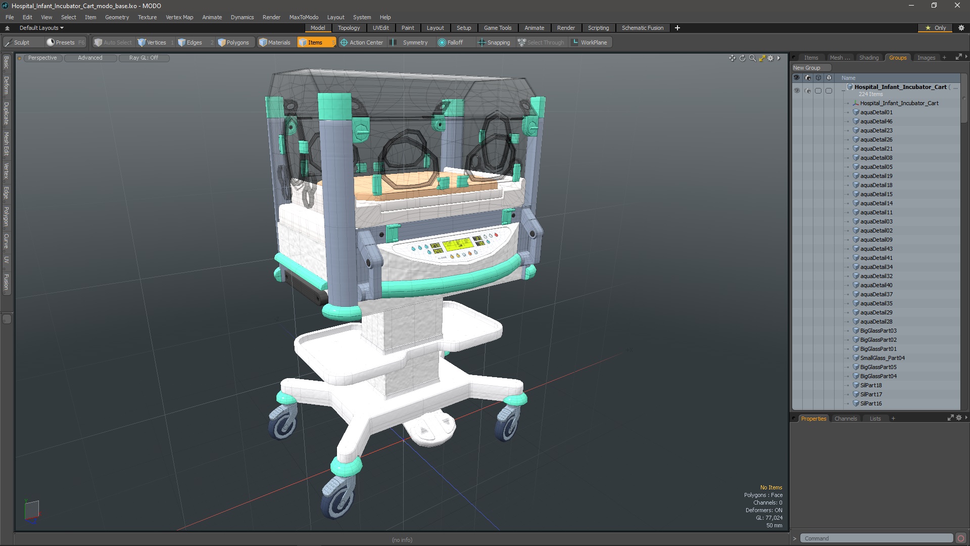 3D model Hospital Infant Incubator Cart